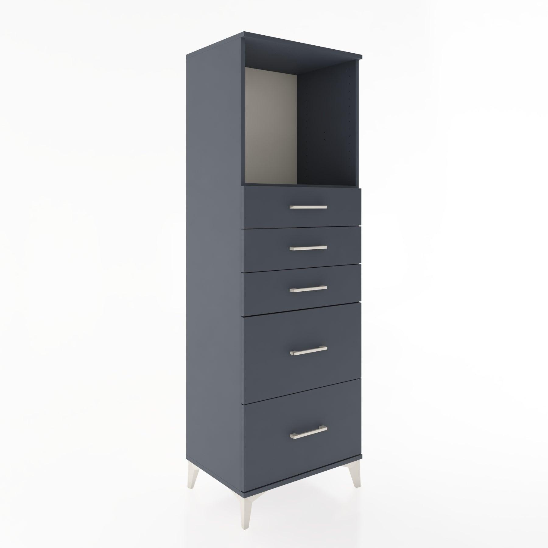 Woodntry Modular Cabinet Anthracite 60x44x170 cm with Drawers and Shelves CR45-2
