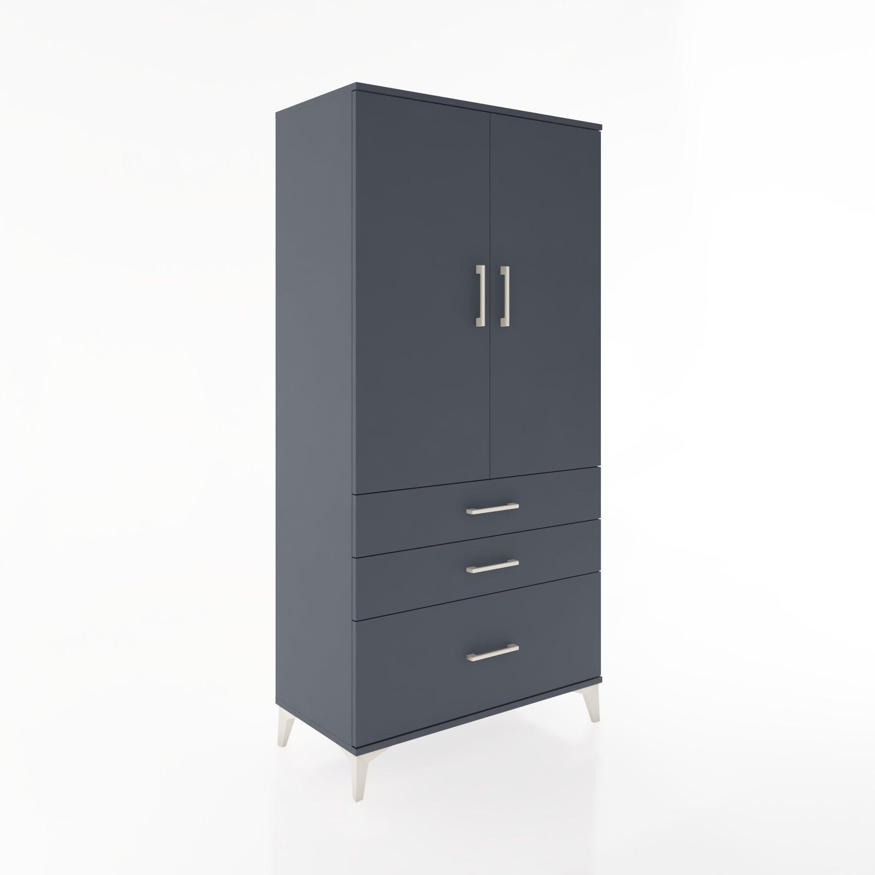 Woodntry Modular Cabinet Anthracite 88x44x170 cm with Doors and Drawers KC14-2