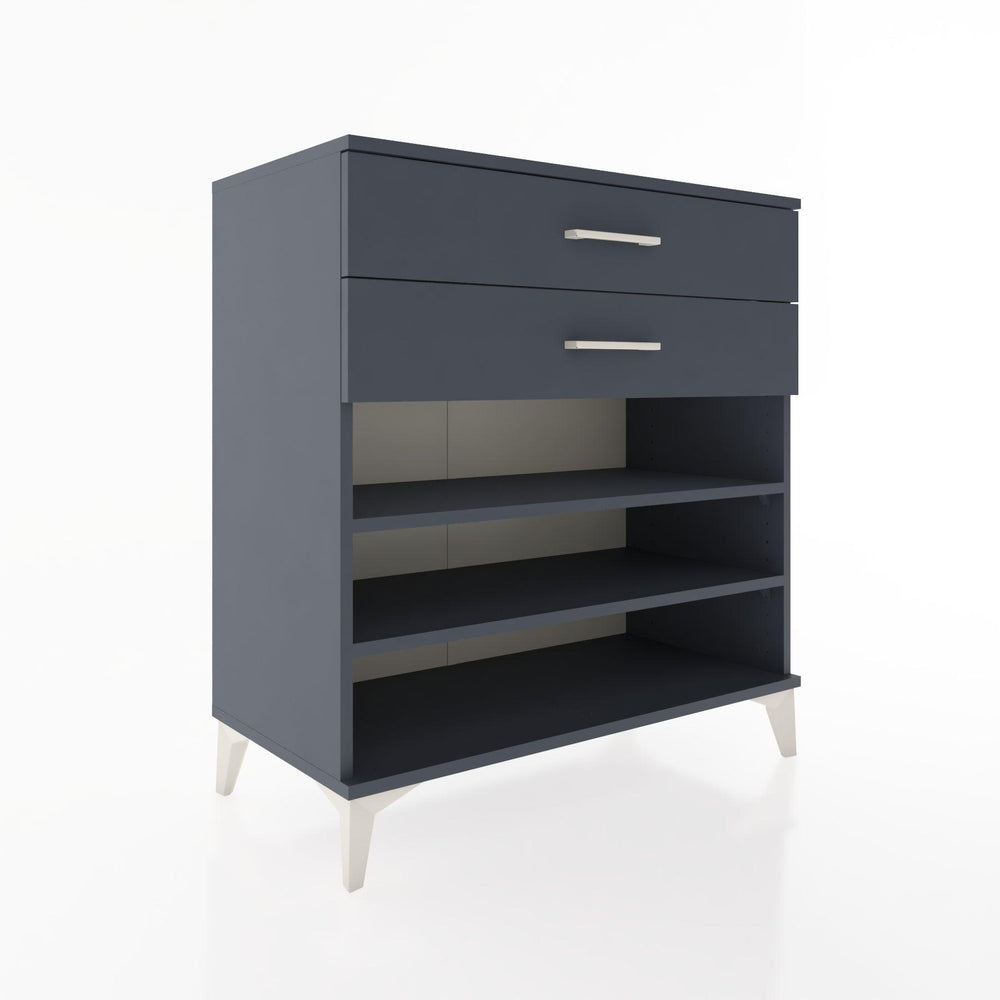 Woodntry Modüler Şifonyer Antrasit 88x44x84 cm Çekmeceli ve Raflı CR13-2