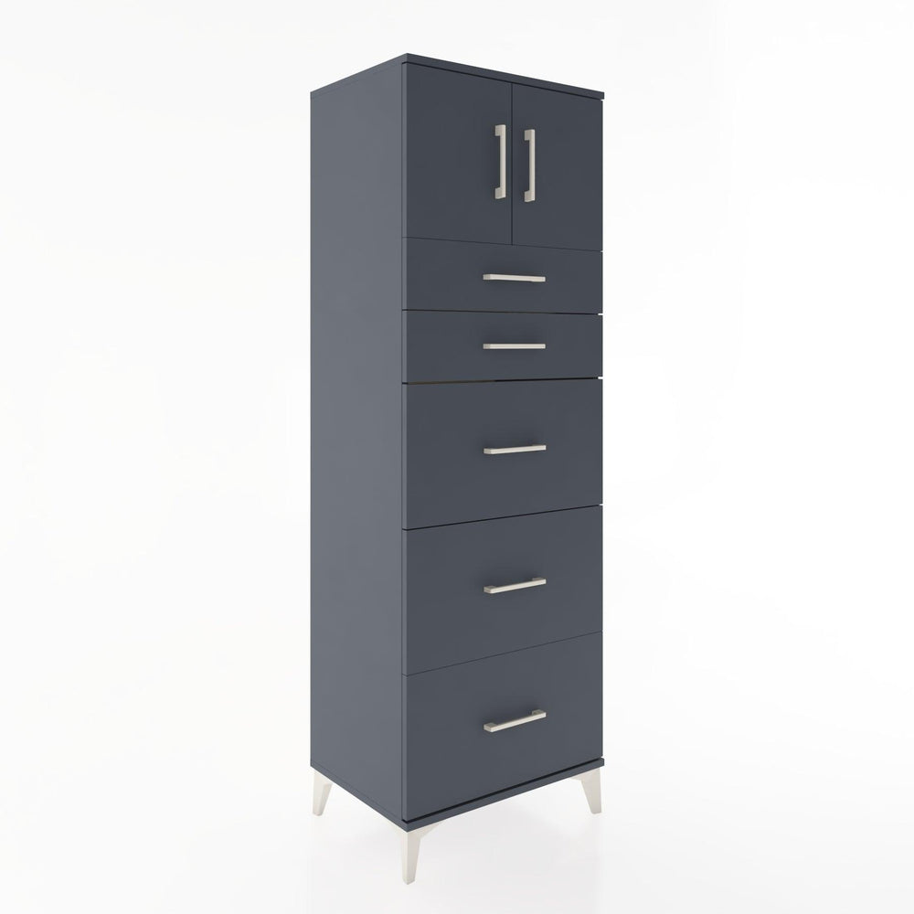 Woodntry Modular Cabinet Anthracite 60x44x170 cm with Doors and Drawers KC22-2