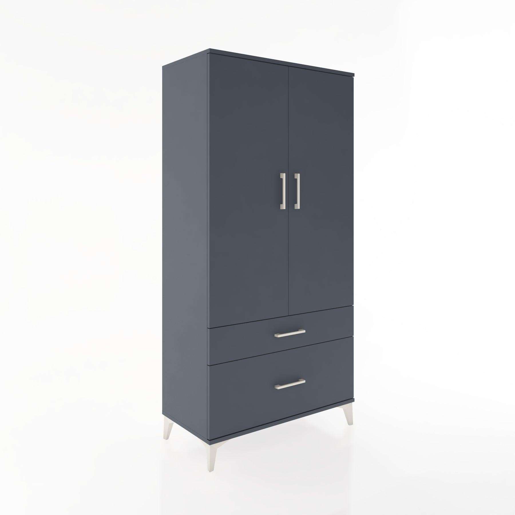 Woodntry Modular Cabinet Anthracite 88x44x170 cm with Doors and Drawers KC15-2