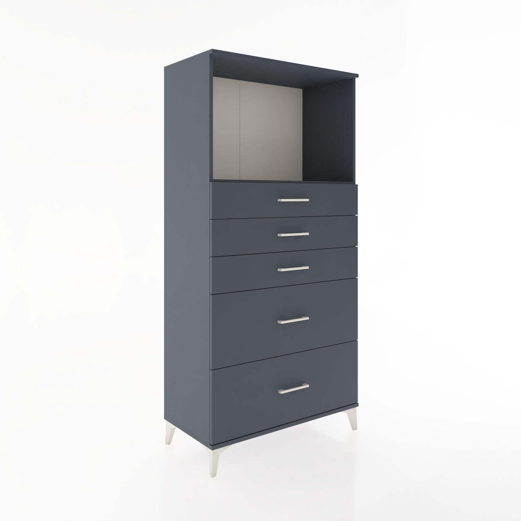Woodntry Modular Cabinet Anthracite 88x44x170 cm with Drawers and Shelves CR46-2