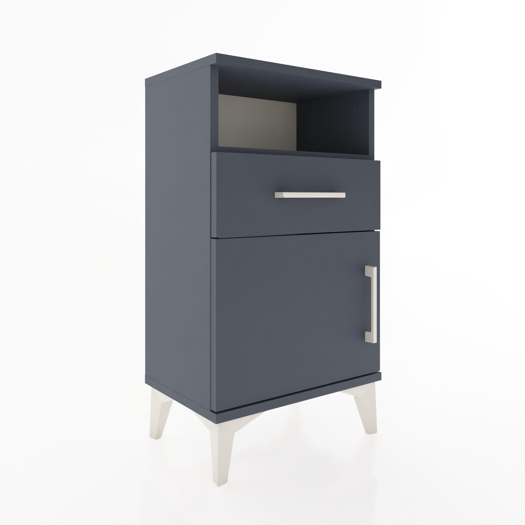 Woodntry Modüler Komodin Raf Çekmece Kapaklı 44x30x68 cm Antrasit - Woodntry
