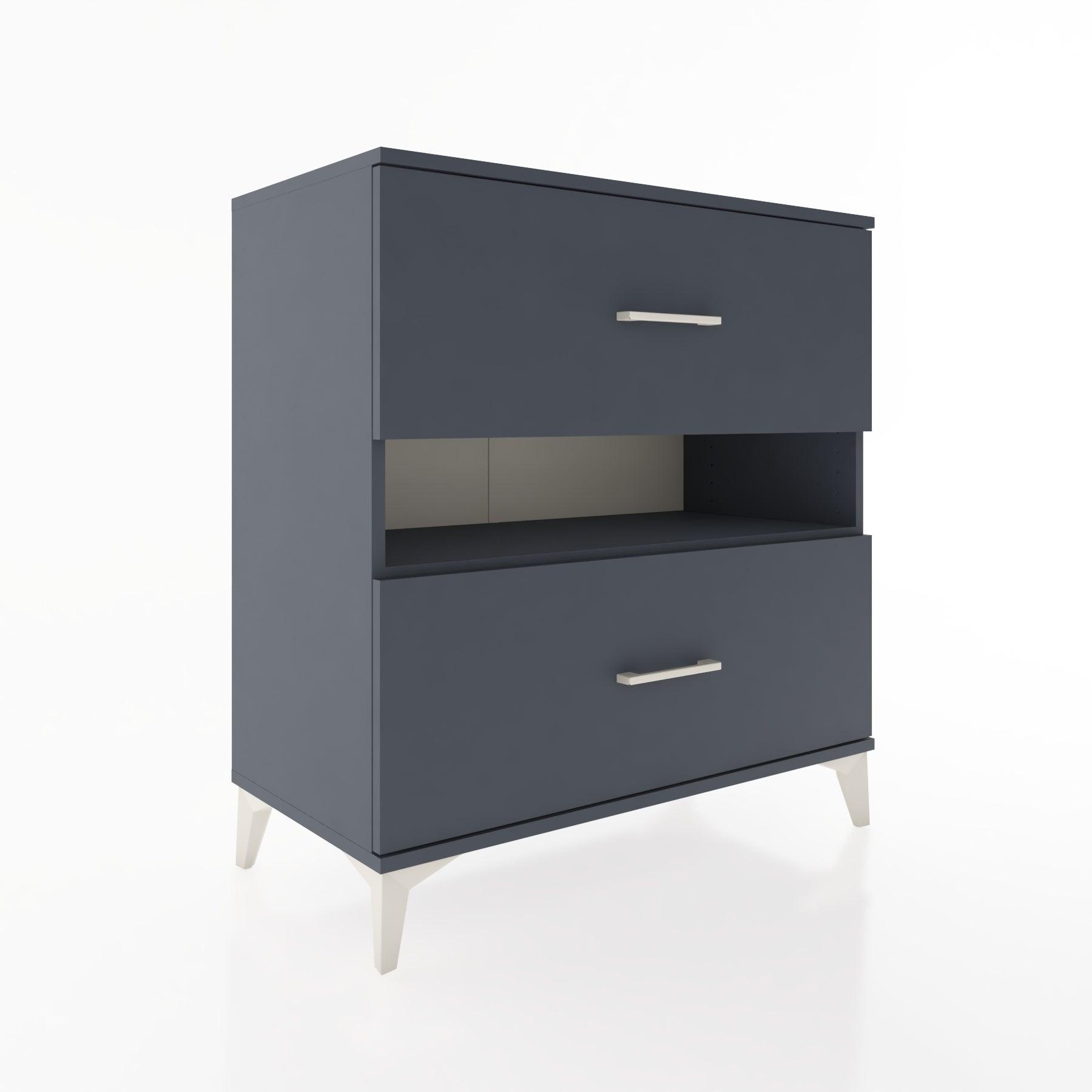 Woodntry Modüler Şifonyer Antrasit 88x44x84 cm Çekmeceli ve Raflı CR2-2