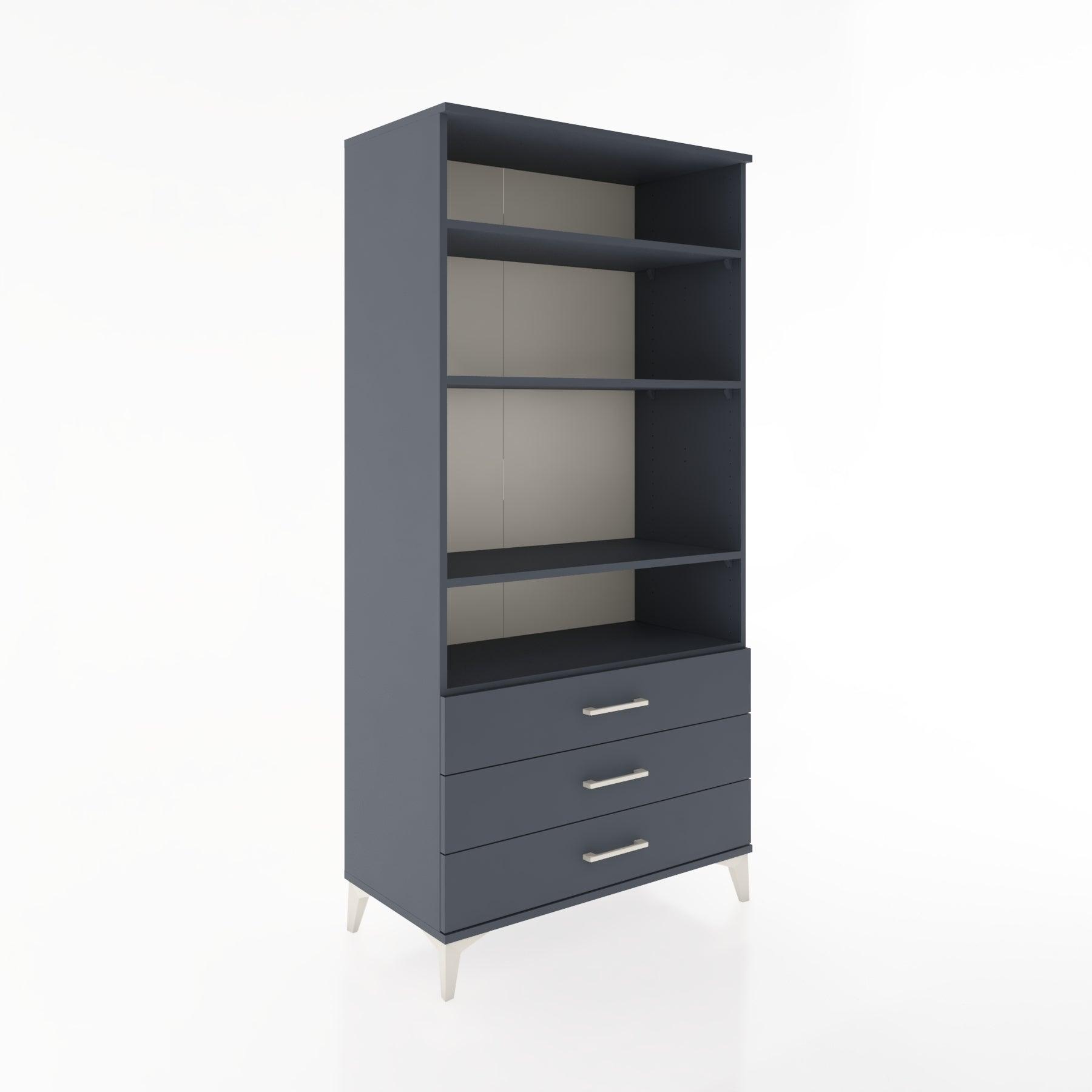 Woodntry Modular Cabinet Anthracite 88x44x170 cm with Drawers and Shelves CR37-2