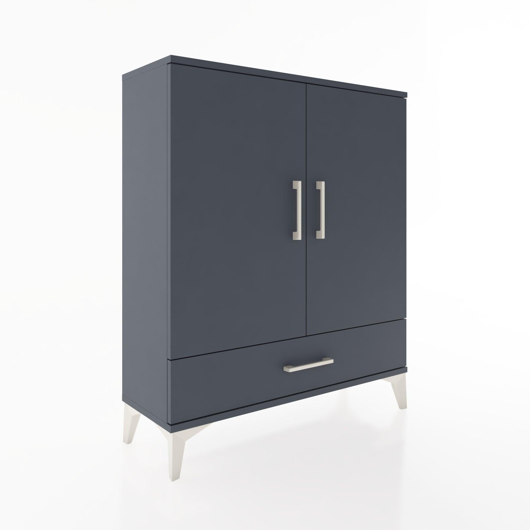 Woodntry Modüler Şifonyer Antrasit 88x30x94 cm Kapaklı ve Çekmeceli KC2-2