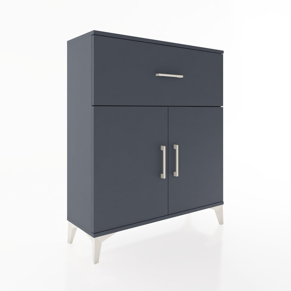 Woodntry Modüler Şifonyer Antrasit 88x30x94 cm Kapaklı ve Çekmeceli KC9-2