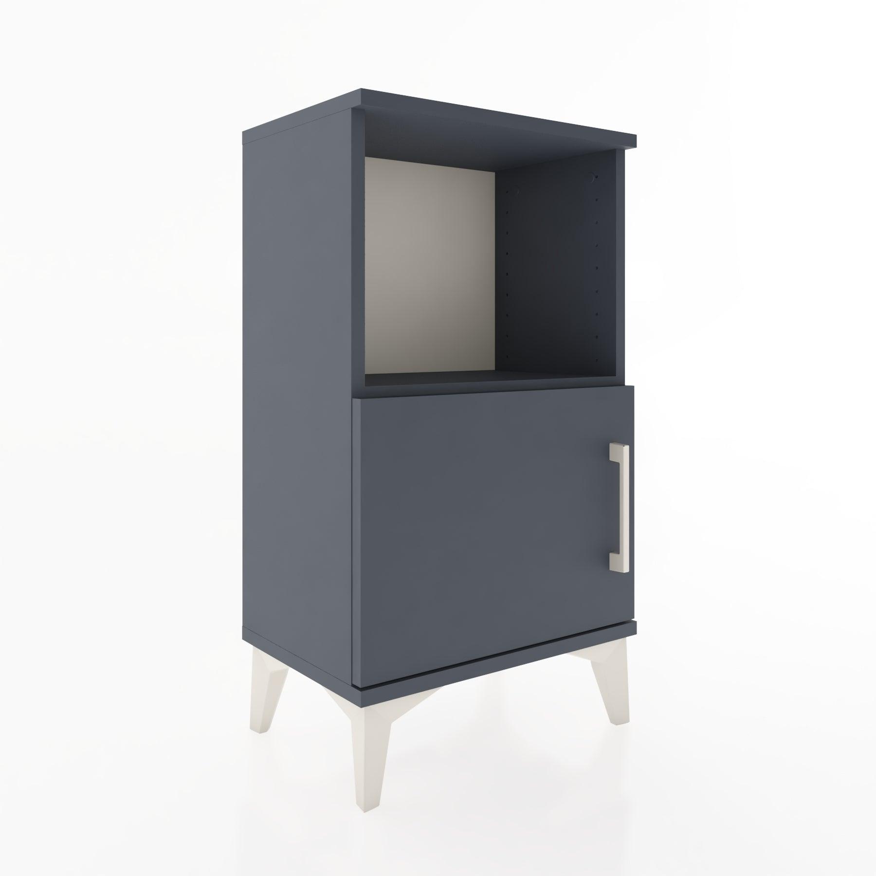 Woodntry Modüler Komodin Raf ve Tek Kapaklı V1 44x30x68 cm Antrasit - Woodntry