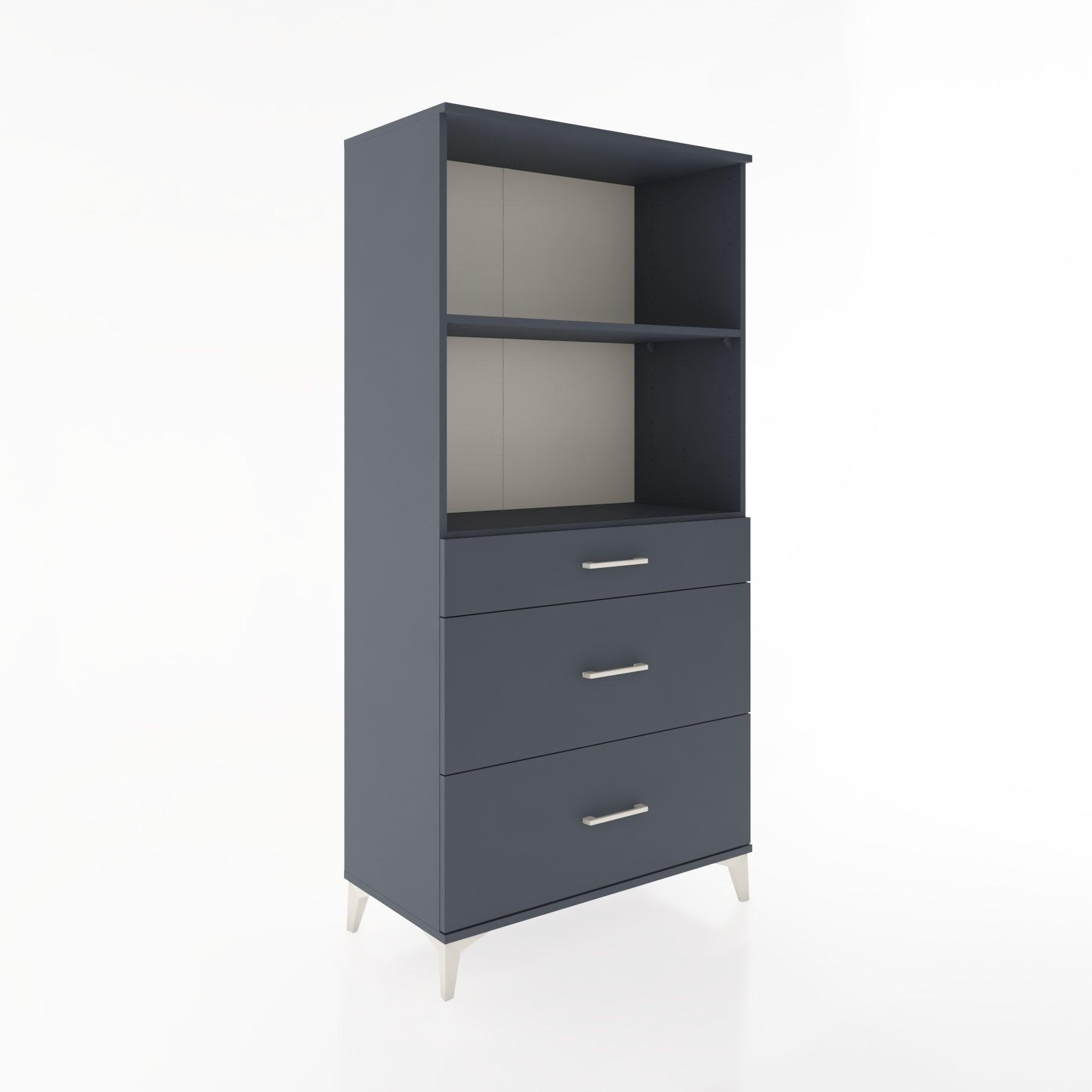 Woodntry Modular Cabinet Anthracite 88x44x170 cm with Drawers and Shelves CR48-2