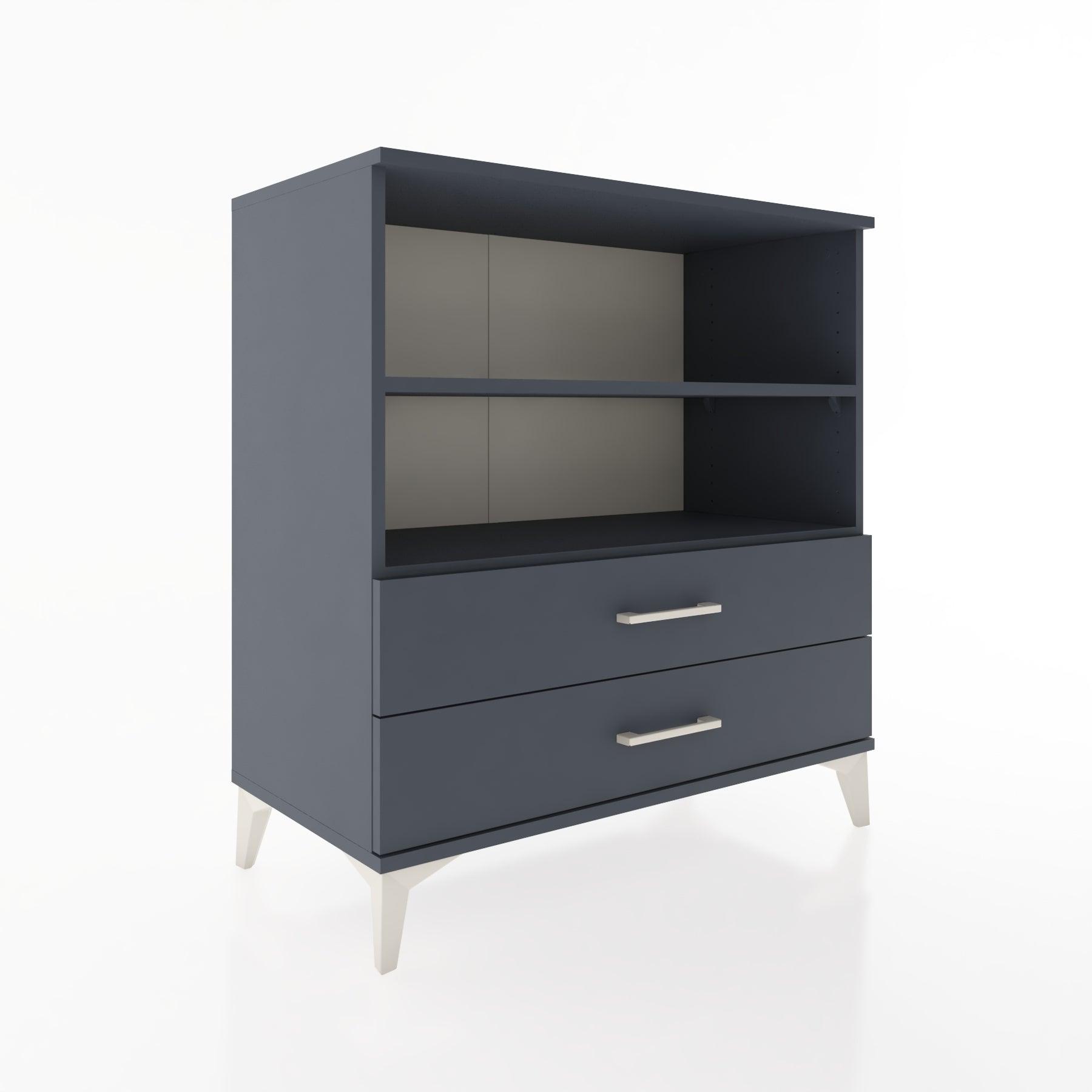 Woodntry Modüler Şifonyer Antrasit 88x44x84 cm Çekmeceli ve Raflı CR16-2