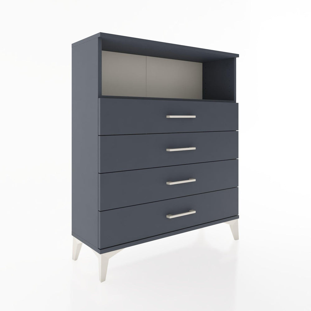 Woodntry Modüler Şifonyer Antrasit 88x30x94 cm Çekmeceli ve Raflı CR19-2