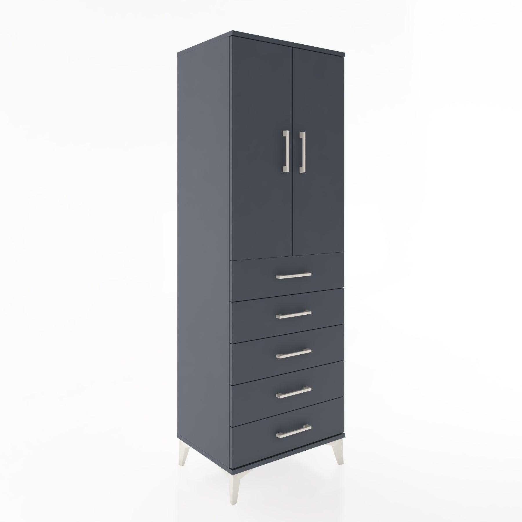 Woodntry Modular Cabinet Anthracite 60x44x170 cm with Doors and Drawers KC26-2