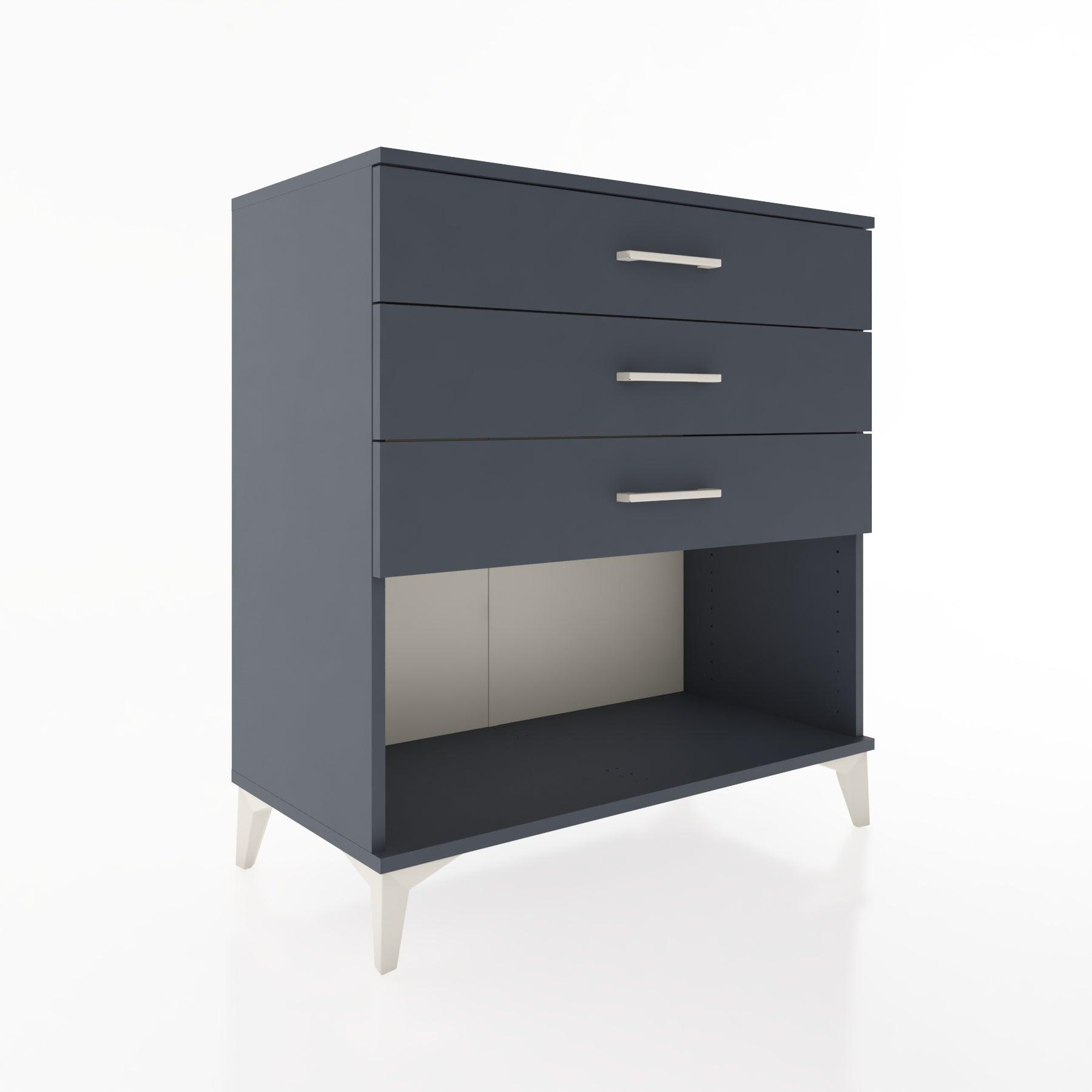 Woodntry Modüler Şifonyer Antrasit 88x44x84 cm Çekmeceli ve Raflı CR11-2