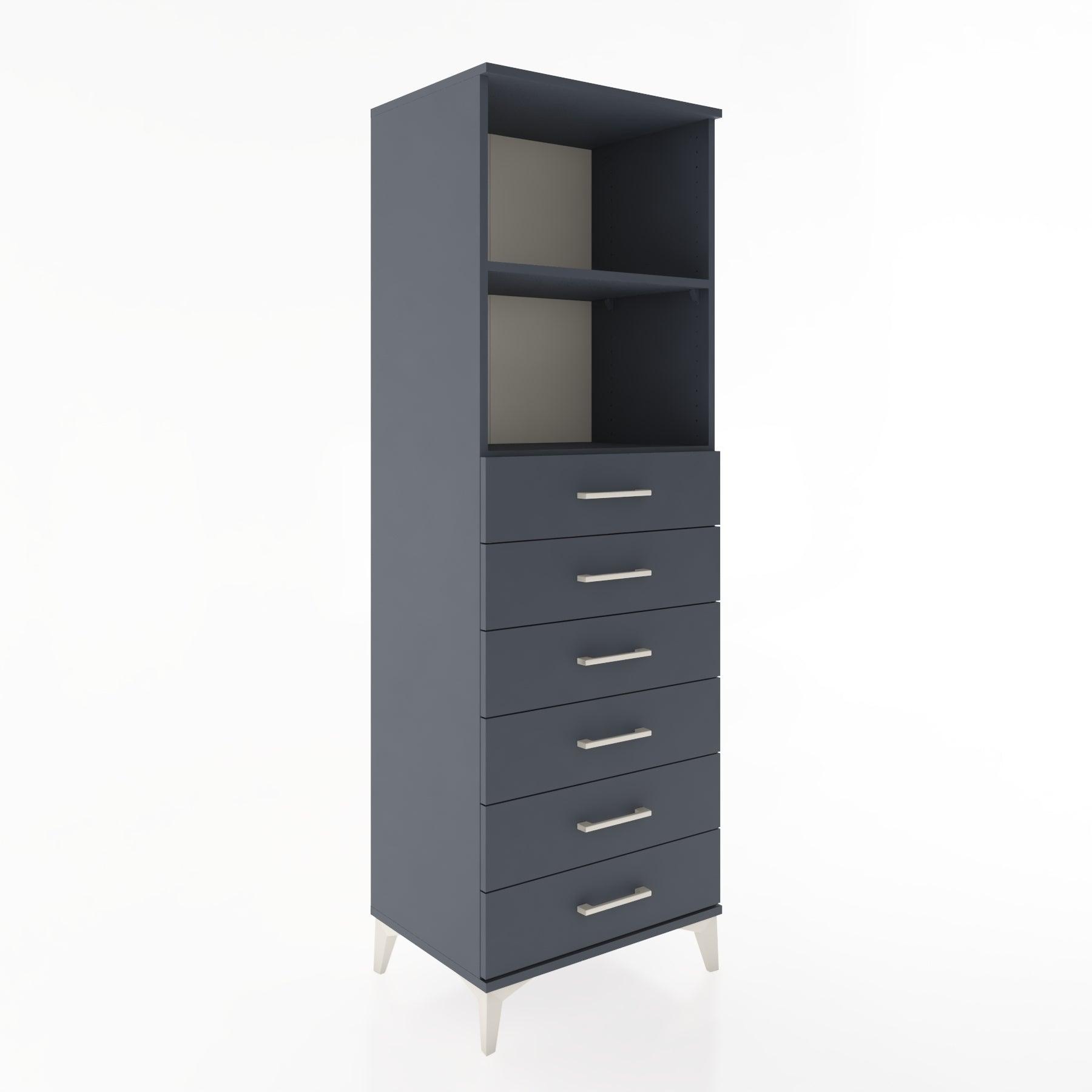 Woodntry Modular Cabinet Anthracite 60x44x170 cm with Drawers and Shelves CR34-2