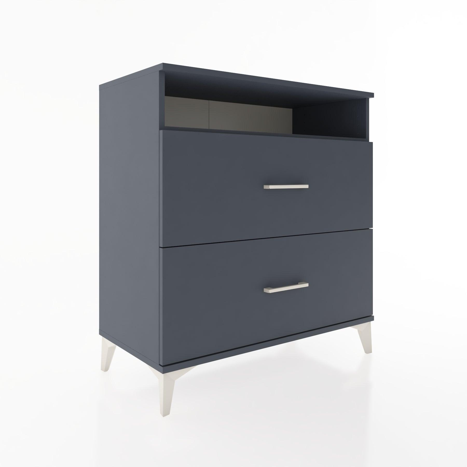Woodntry Modüler Şifonyer Antrasit 88x44x84 cm Çekmeceli ve Raflı CR3-2