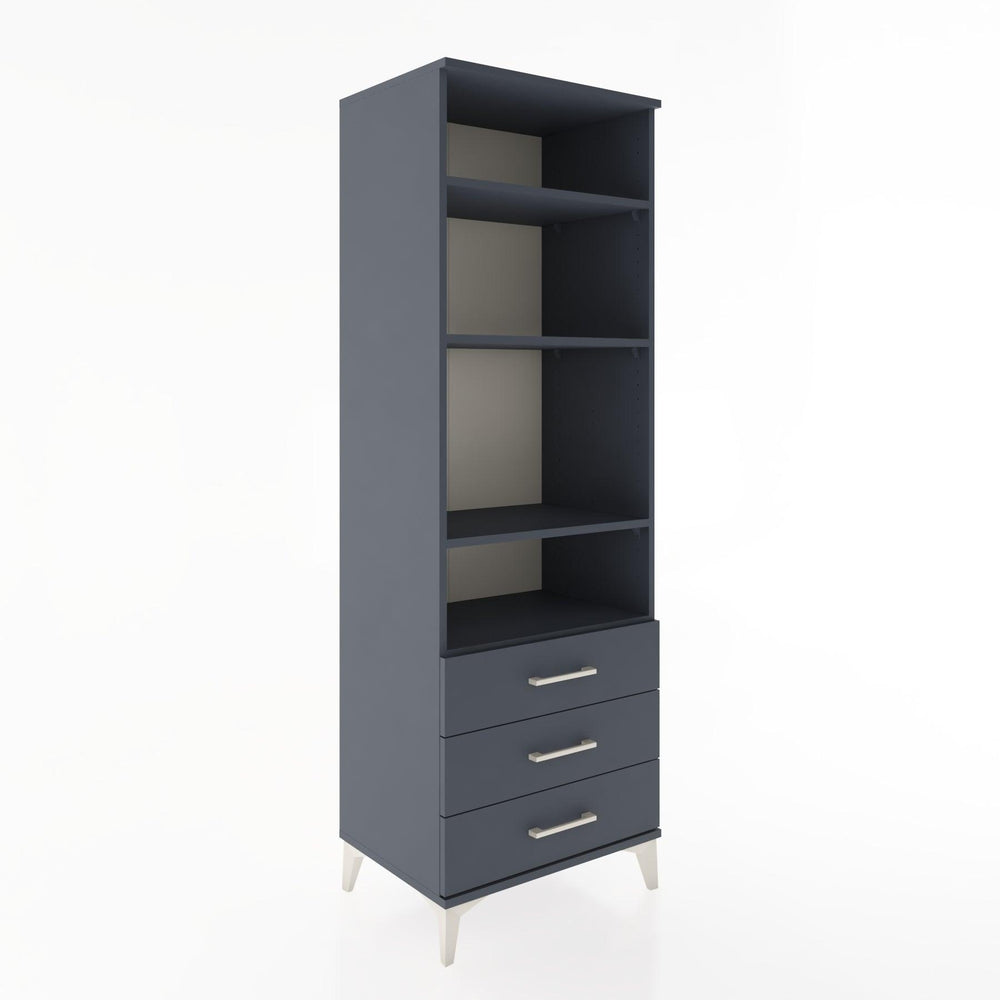 Woodntry Modüler Dolap Antrasit 60x44x170 cm Çekmeceli ve Raflı CR37-2