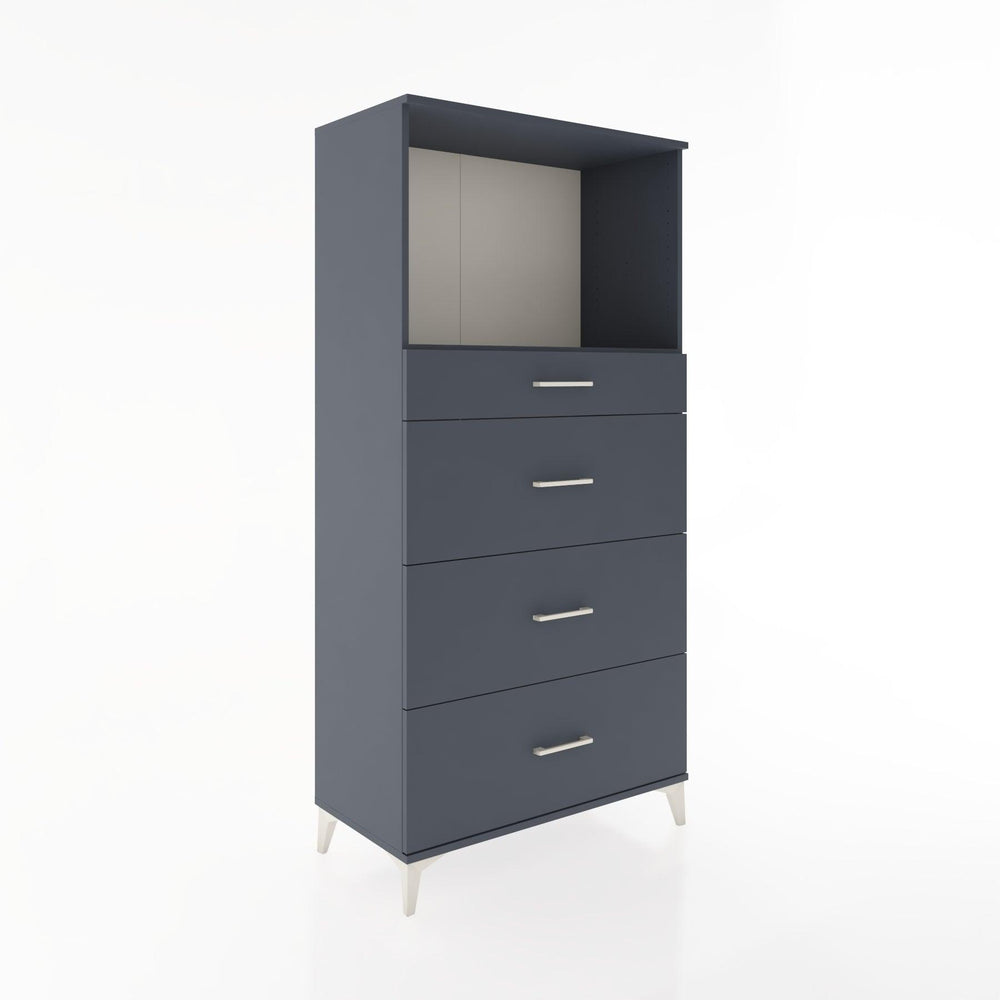 Woodntry Modüler Dolap Antrasit 88x44x170 cm Çekmeceli ve Raflı CR51-2