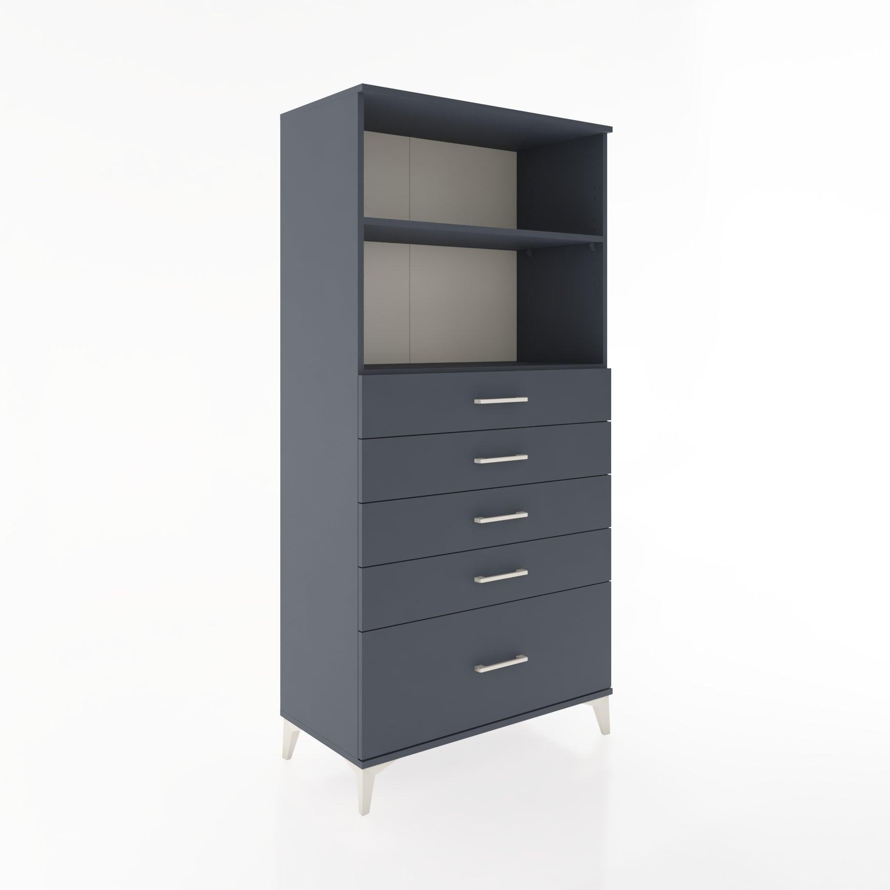 Woodntry Modular Cabinet Anthracite 88x44x170 cm with Drawers and Shelves CR40-2