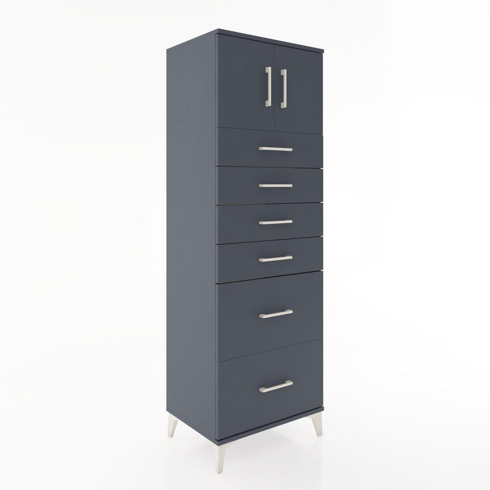 Woodntry Modular Cabinet Anthracite 60x44x170 cm with Doors and Drawers KC17-2