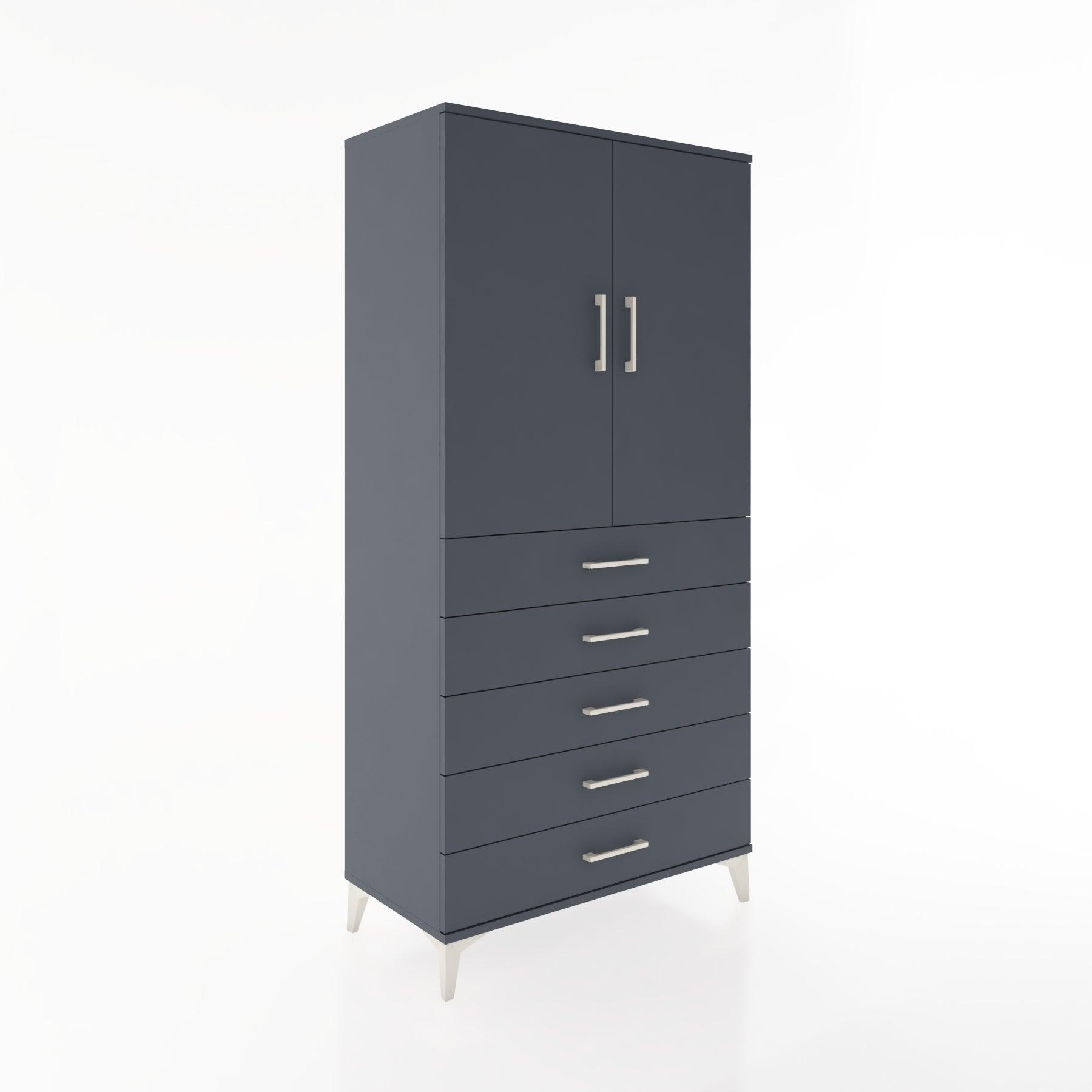 Woodntry Modular Cabinet Anthracite 88x44x170 cm with Doors and Drawers KC4-2