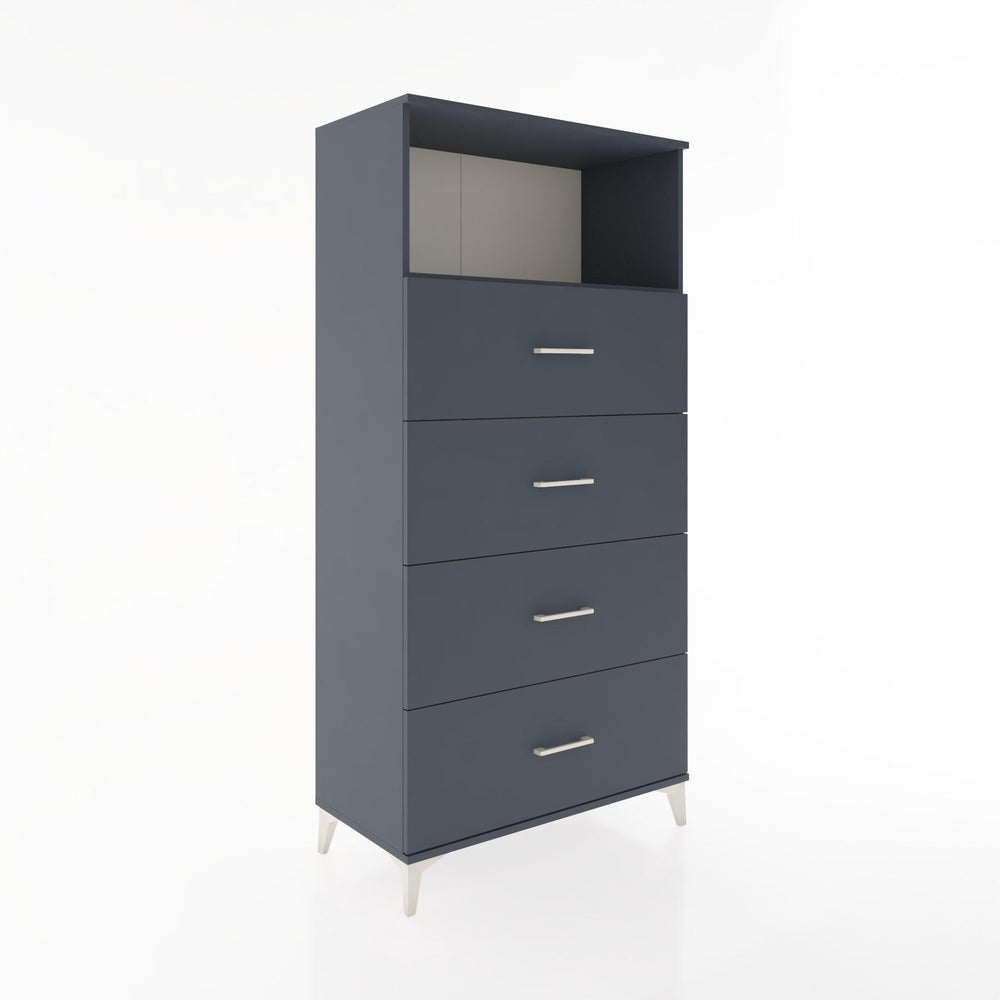 Woodntry Modüler Dolap Antrasit 88x44x170 cm Çekmeceli ve Raflı CR53-2