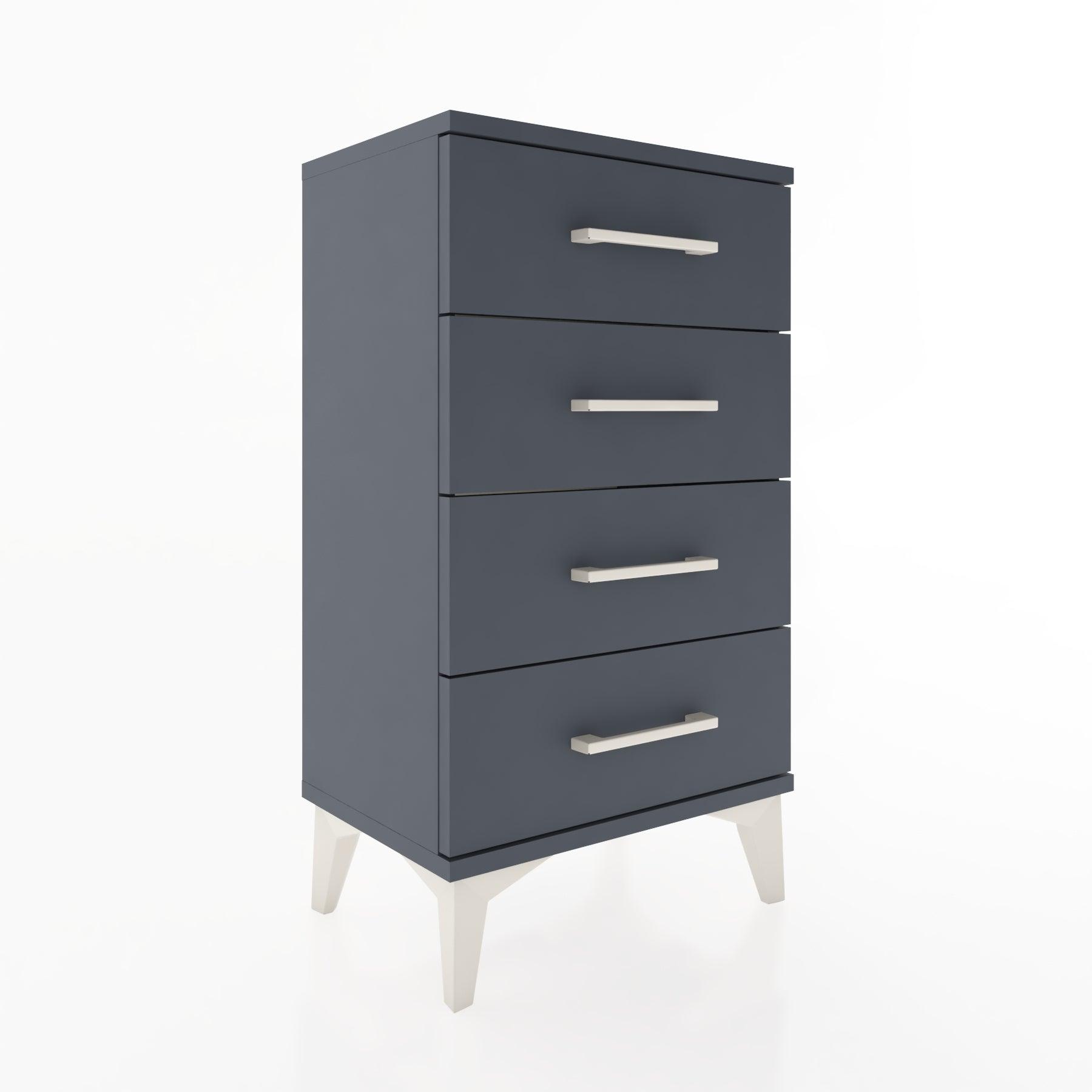 Woodntry Modüler Komodin 4 Çekmeceli 44x30x68 cm Antrasit - Woodntry