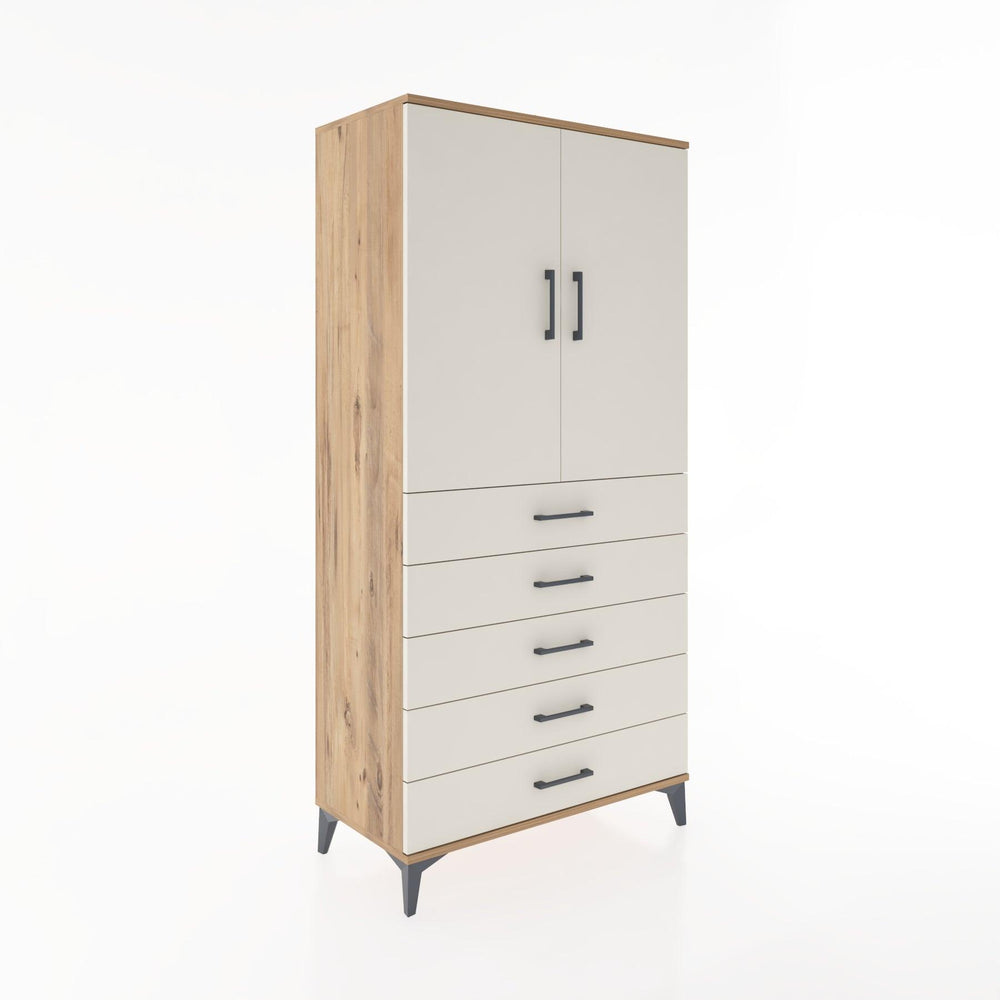 Woodntry Modular Cabinet Pine 88x44x170 cm with Doors and Drawers KC4-3