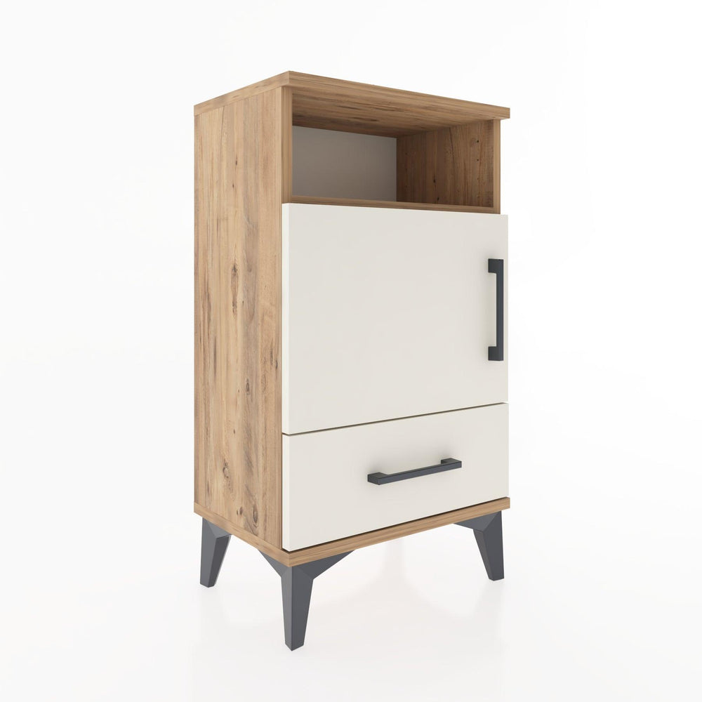 Woodntry Modüler Komodin Raf Kapak Çekmeceli 44x30x68 cm Çam - Woodntry