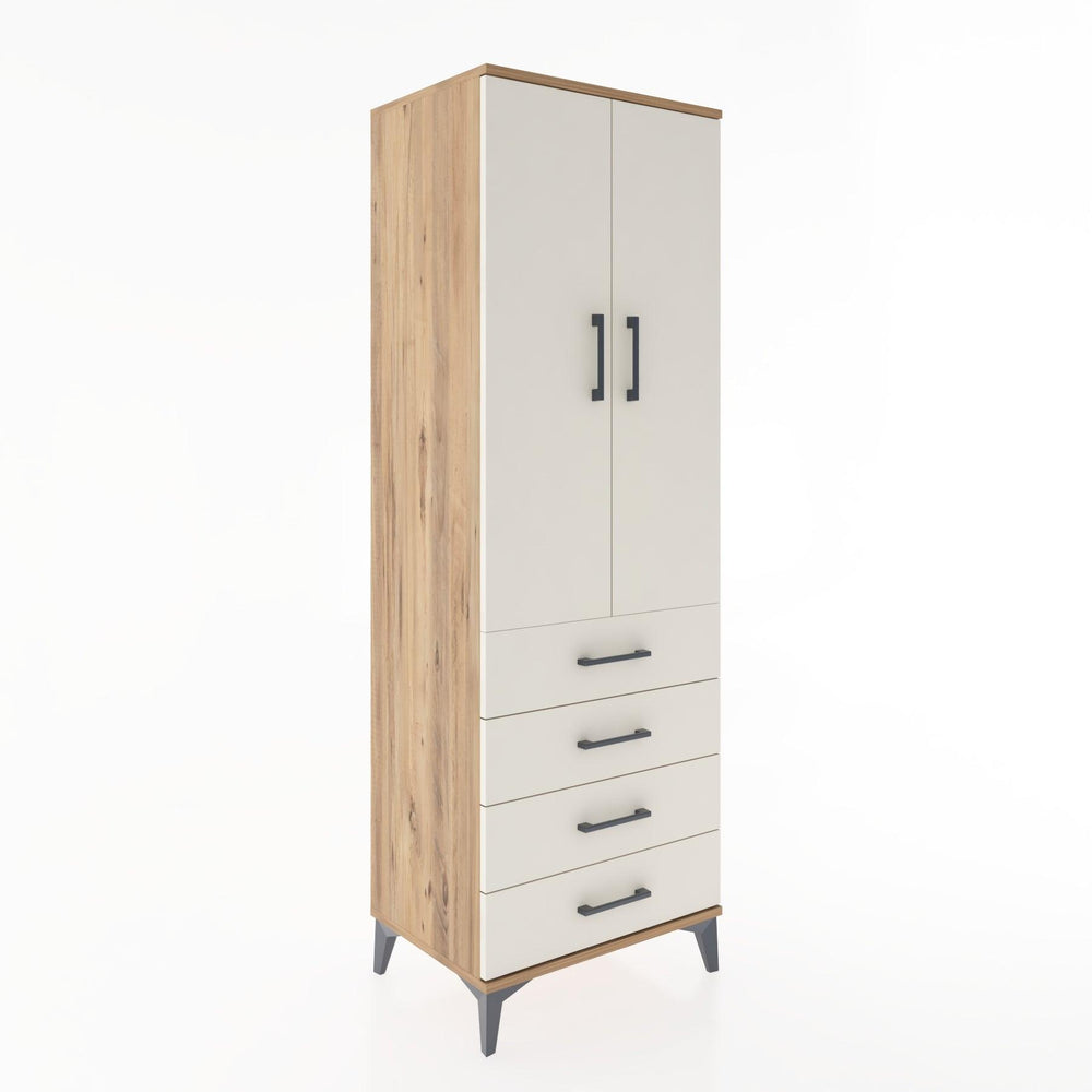 Woodntry Modüler Dolap Çam 60x44x170 cm Kapaklı ve Çekmeceli KC27-3