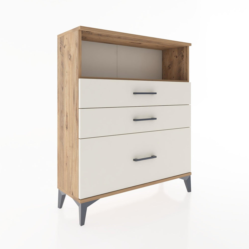 Woodntry Modüler Şifonyer Çam 88x30x94 cm Çekmeceli ve Raflı CR13-3