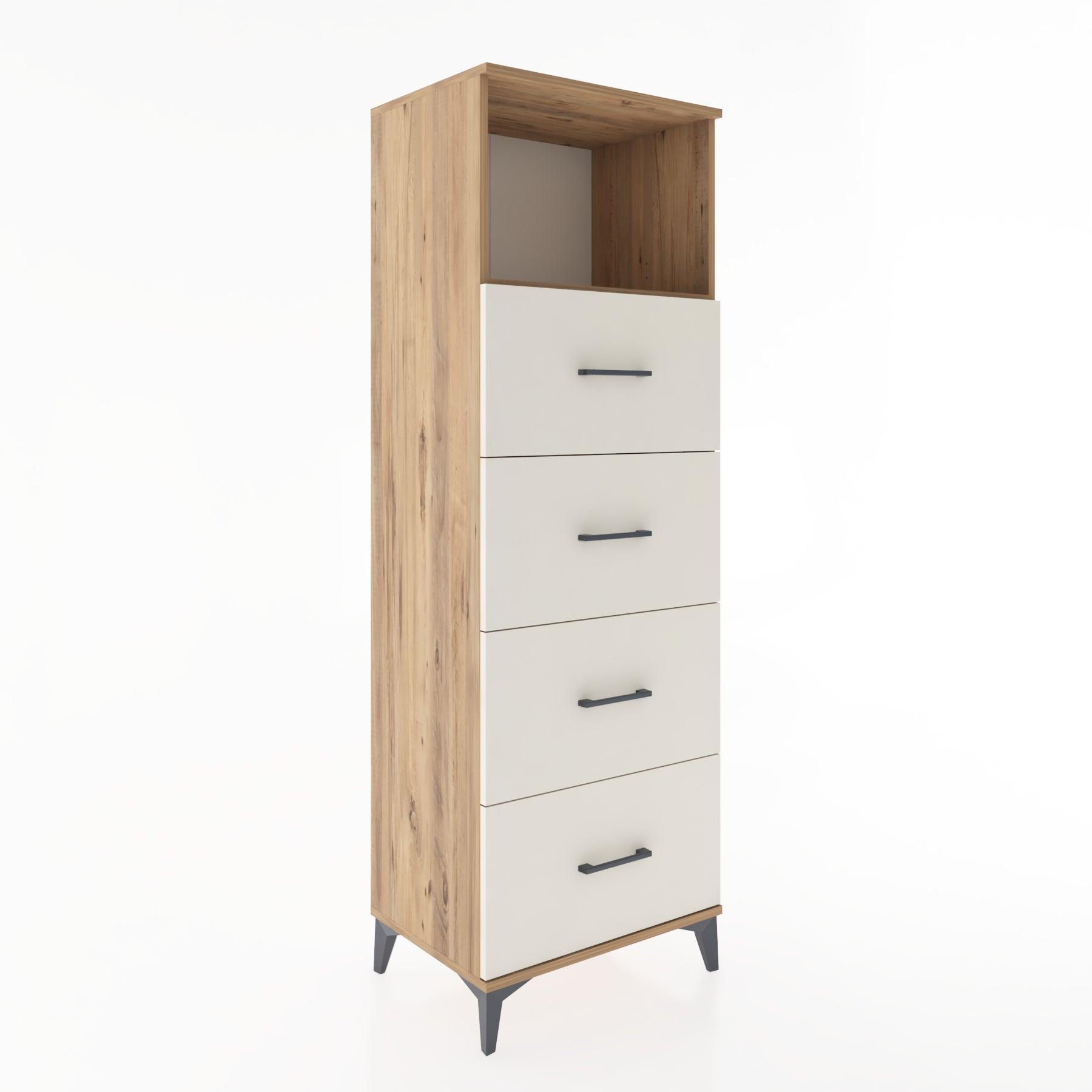Woodntry Modüler Dolap Çam 60x44x170 cm Çekmeceli ve Raflı CR52-3