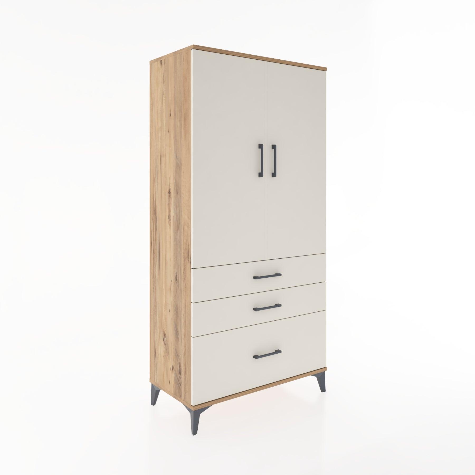 Woodntry Modular Cabinet Pine 88x44x170 cm with Doors and Drawers KC14-3