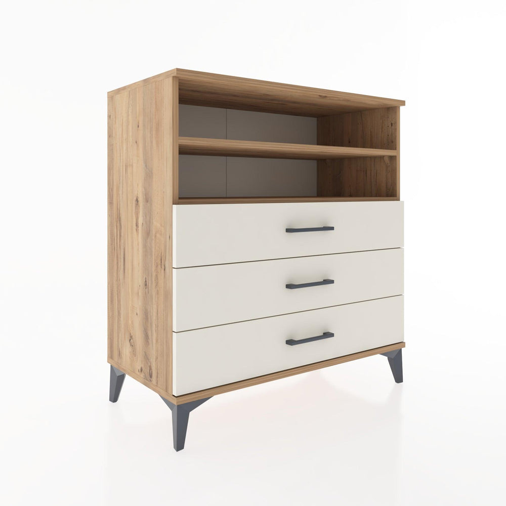 Woodntry Modüler Şifonyer Çam 88x44x84 cm Çekmeceli ve Raflı CR17-3