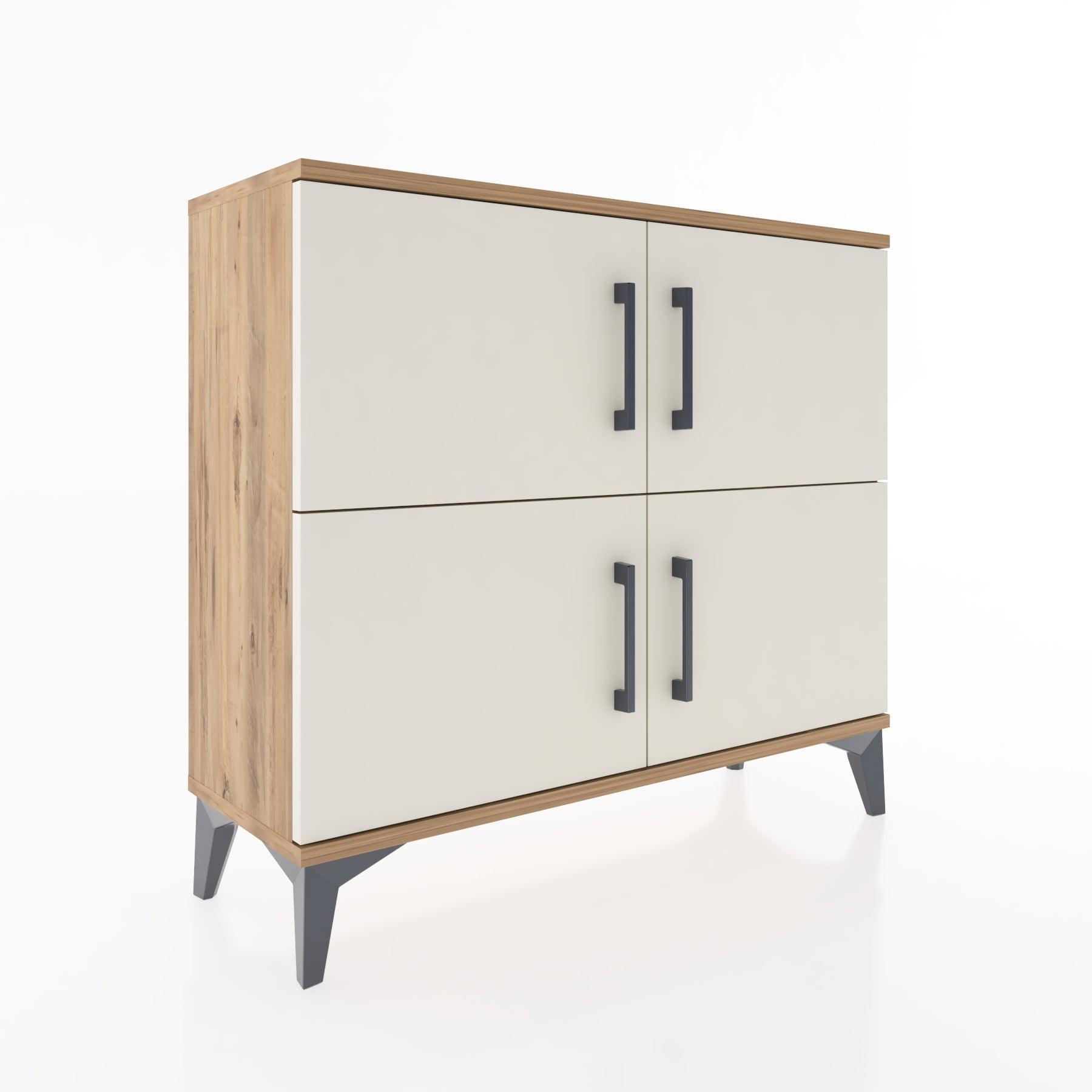 Woodntry Modüler Şifonyer Dört Kapaklı 88x30x68 cm Çam - Woodntry