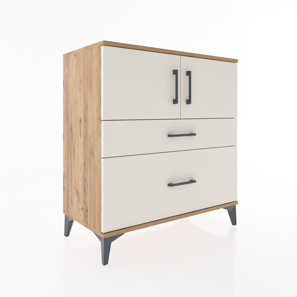 Woodntry Modüler Şifonyer Çam 88x44x84 cm Kapaklı ve Çekmeceli KC109-3