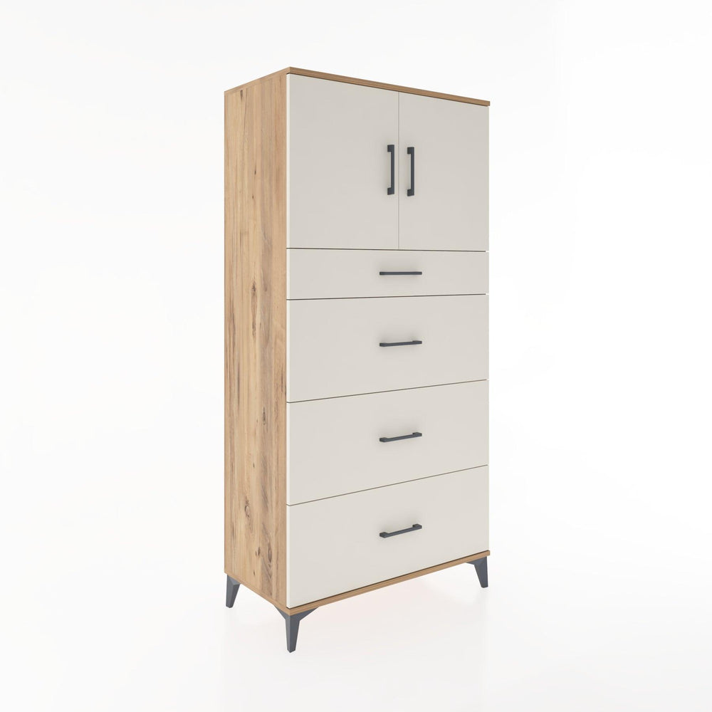 Woodntry Modular Cabinet Pine 88x44x170 cm with Doors and Drawers KC23-3