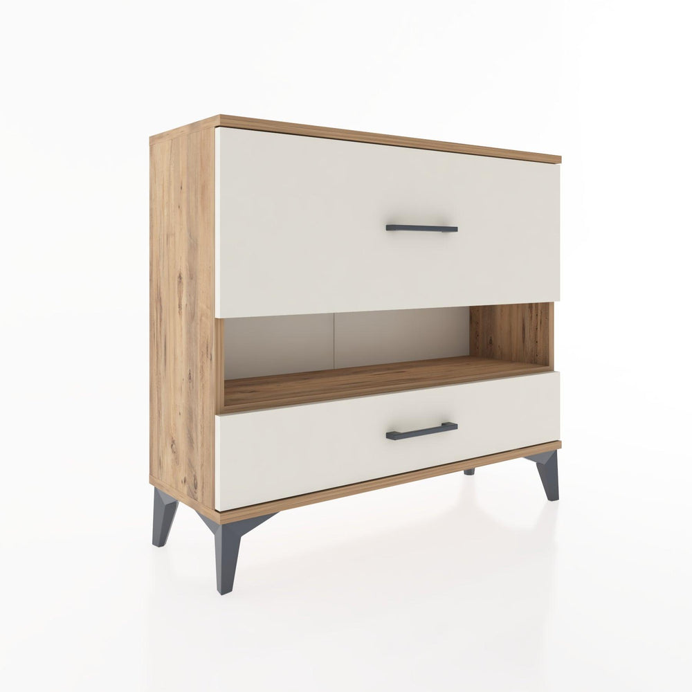 Woodntry Modüler Şifonyer İki Çekmeceli V10 88x30x68 cm Çam - Woodntry