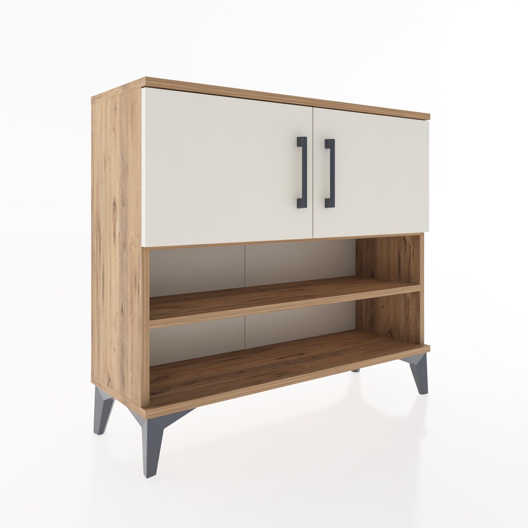 Woodntry Modüler Şifonyer Raf ve İki Kapaklı V2 88x30x68 cm Antrasit - Woodntry