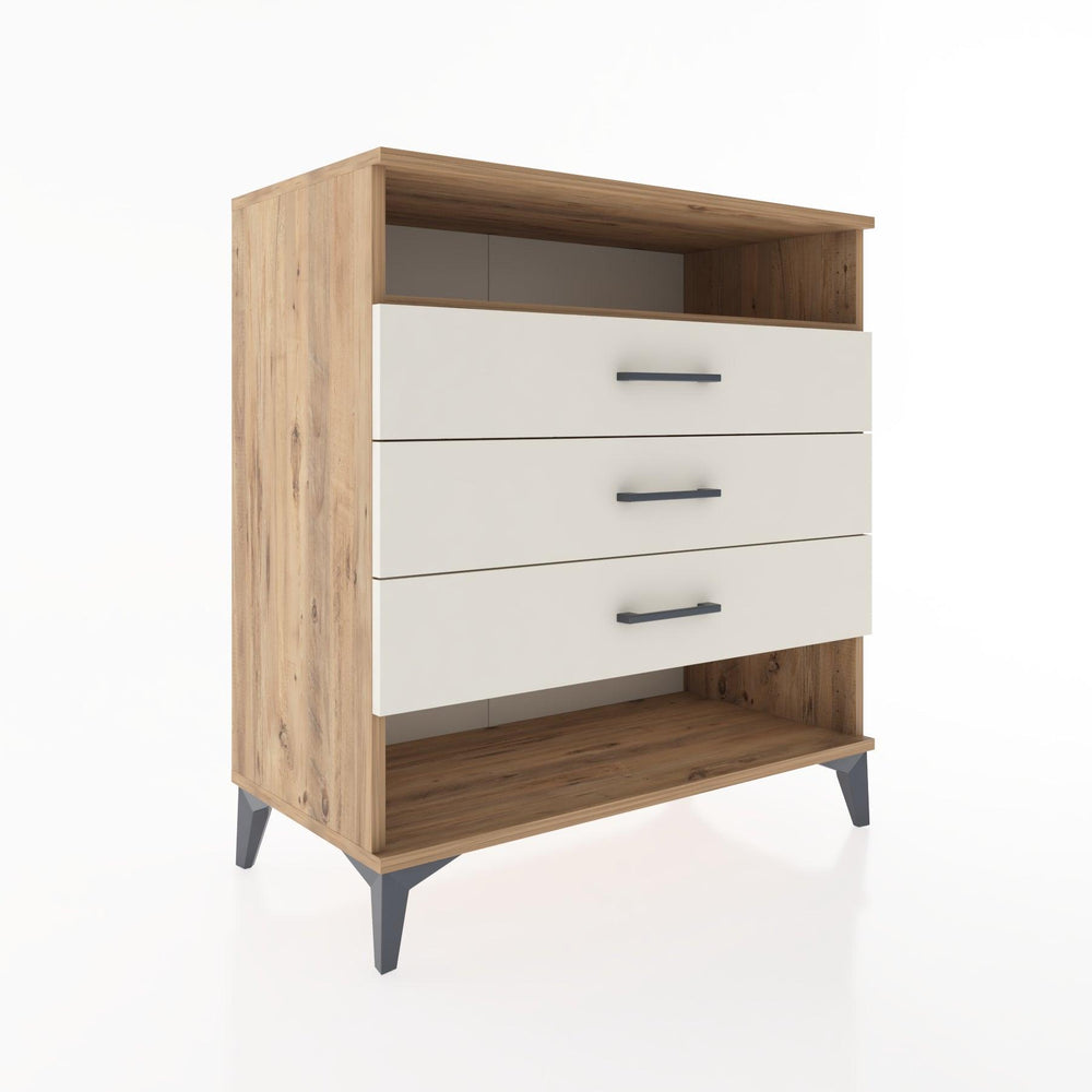 Woodntry Modüler Şifonyer Çam 88x44x84 cm Çekmeceli ve Raflı CR20-3