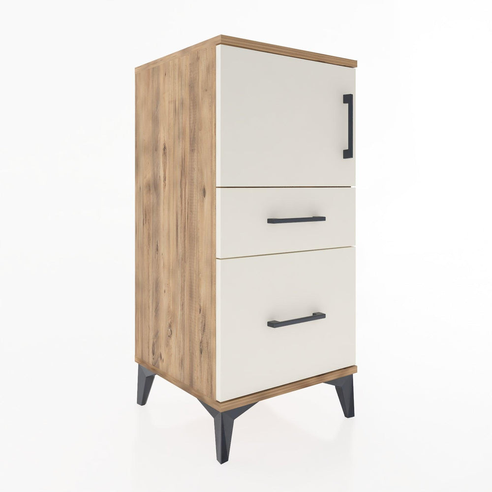 Woodntry Modular Nightstand Pine 44x44x84 cm with Cover and Drawer KC45-3