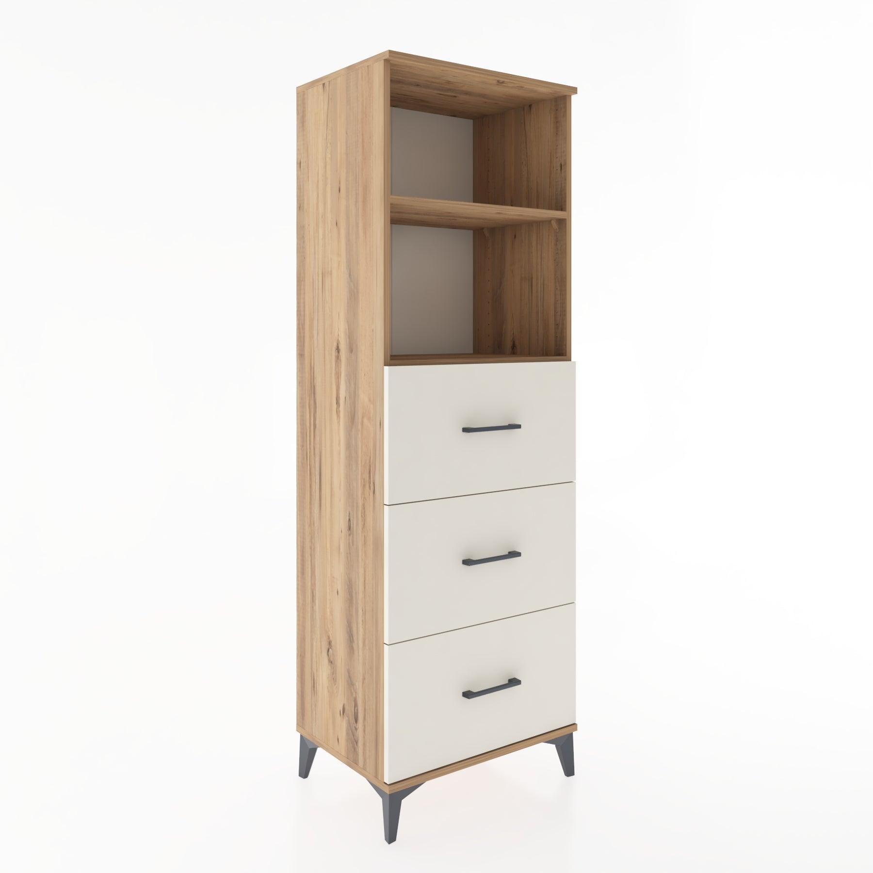 Woodntry Modüler Dolap Çam 60x44x170 cm Çekmeceli ve Raflı CR51-3