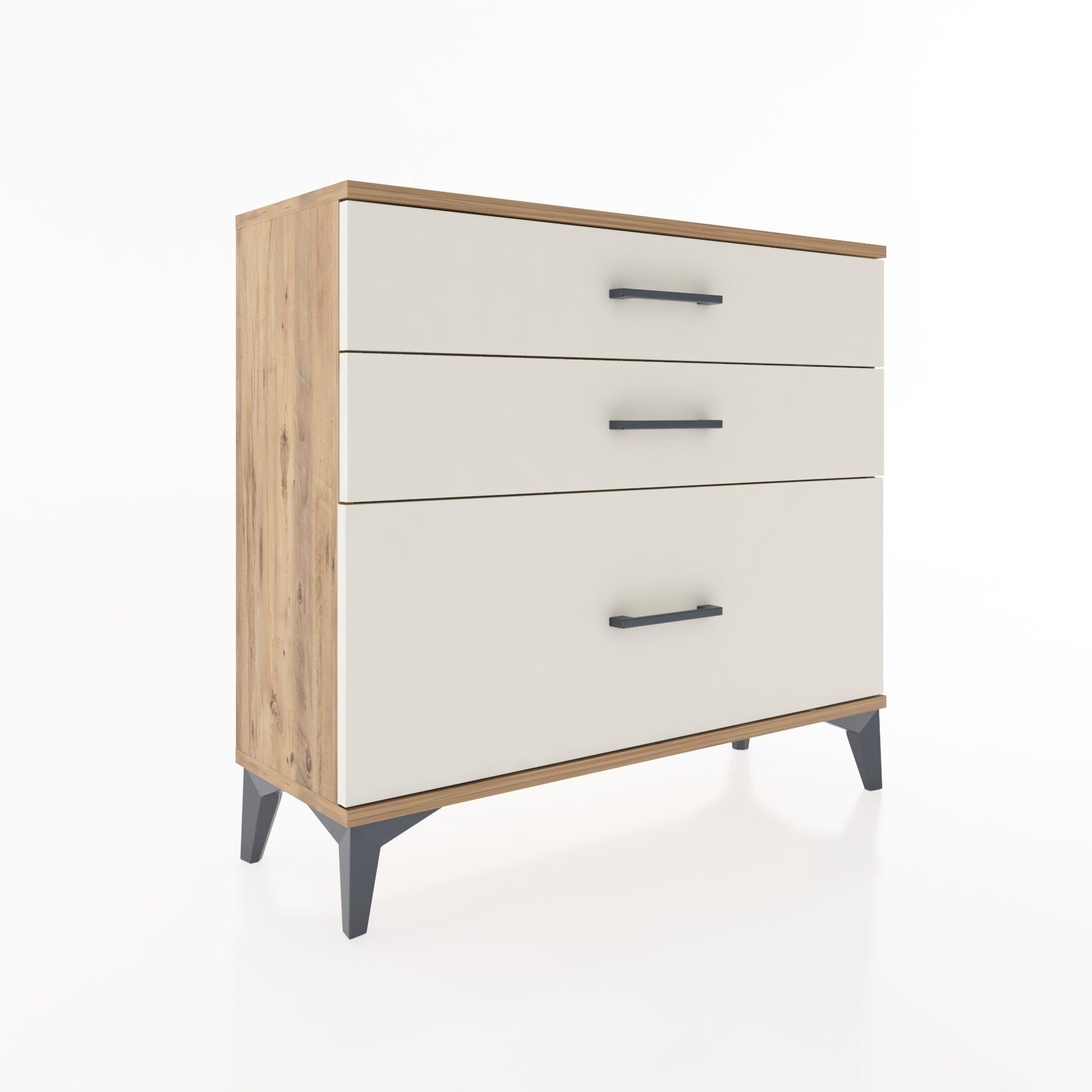 Woodntry Modüler Şifonyer Üç Çekmeceli V3 88x30x68 cm Çam - Woodntry