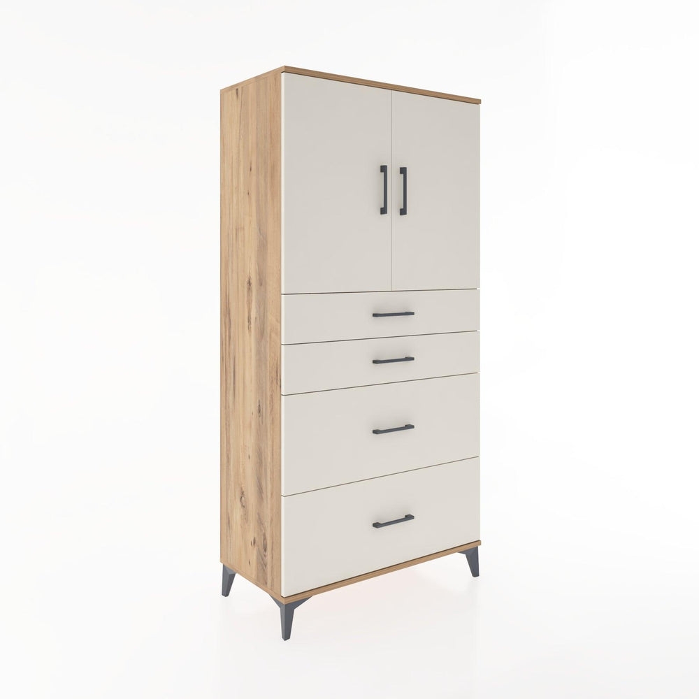 Woodntry Modular Cabinet Pine 88x44x170 cm with Doors and Drawers KC19-3