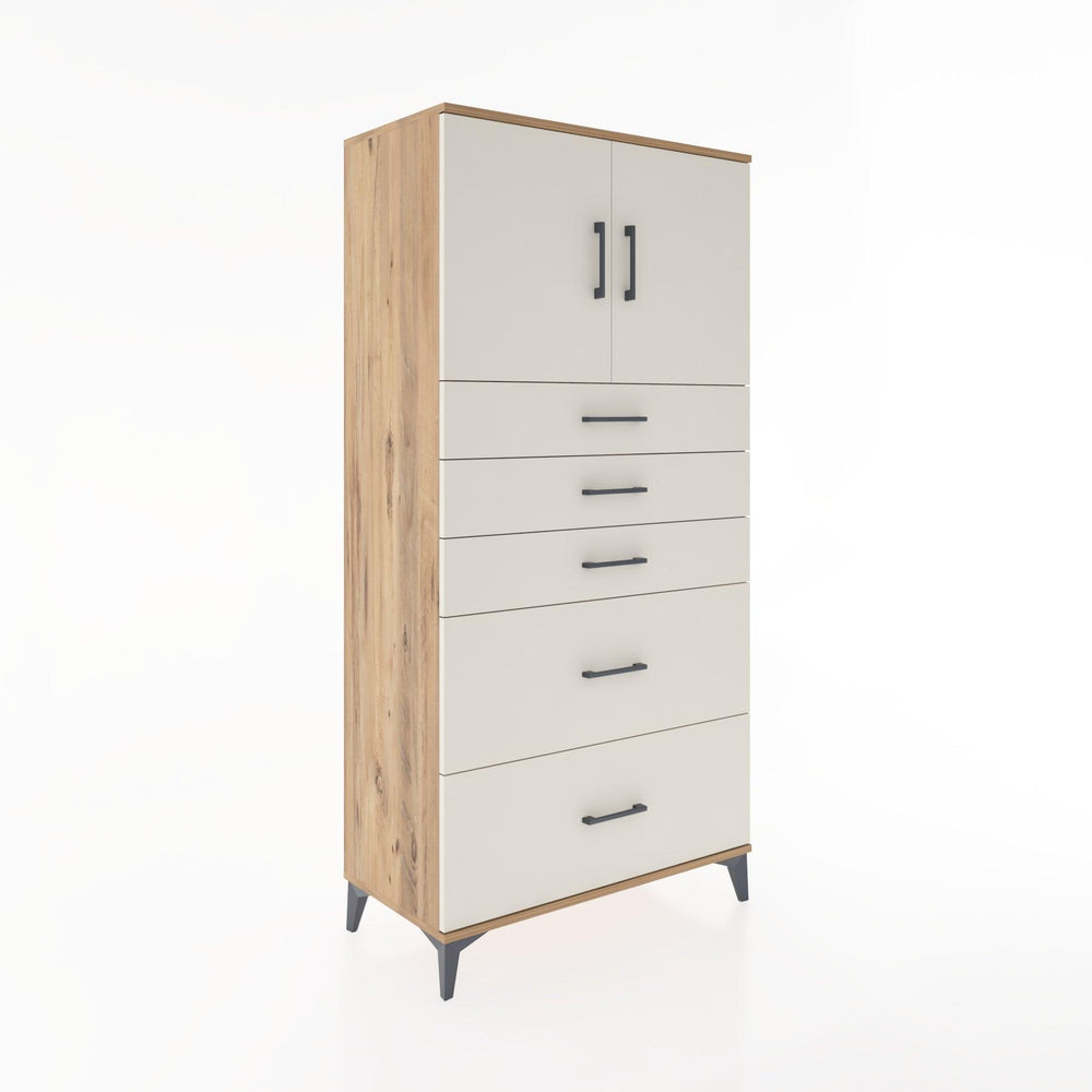 Woodntry Modular Cabinet Pine 88x44x170 cm with Doors and Drawers KC18-3