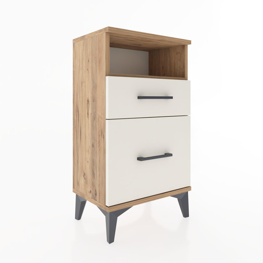 Woodntry Modüler Komodin 2 Çekmece ve Raflı V3 44x30x68 cm Çam - Woodntry