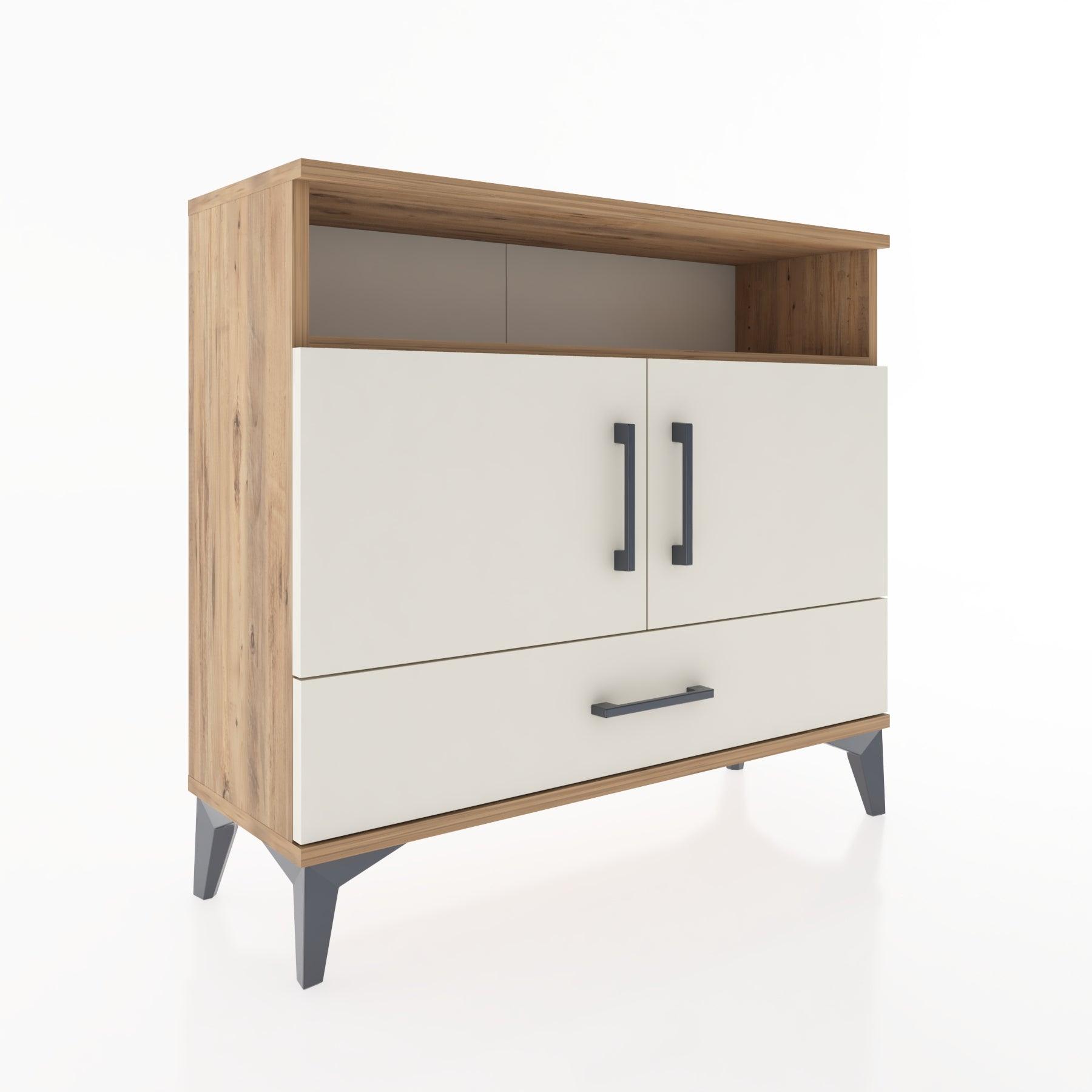Woodntry Modüler Şifonyer Raf Kapak Çekmeceli 88x30x68 cm Çam - Woodntry