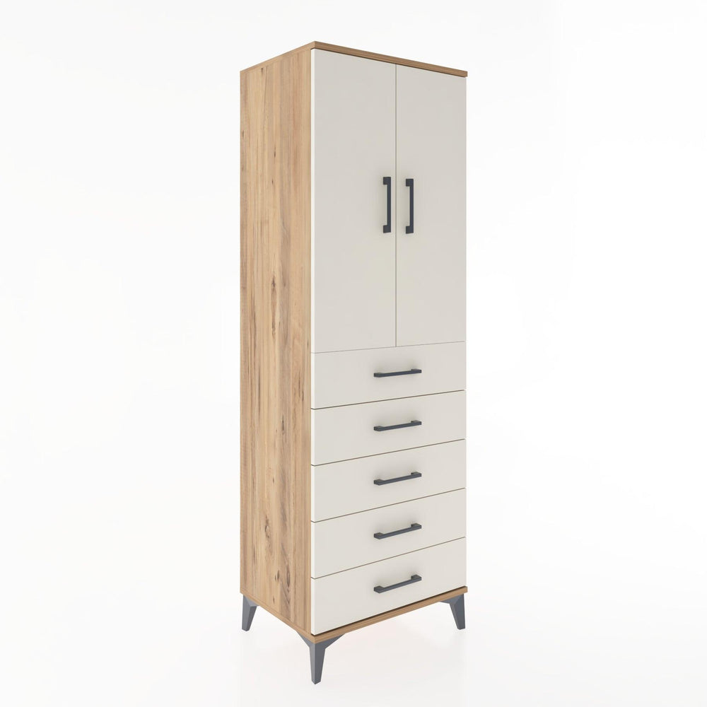 Woodntry Modüler Dolap Çam 60x44x170 cm Kapaklı ve Çekmeceli KC26-3