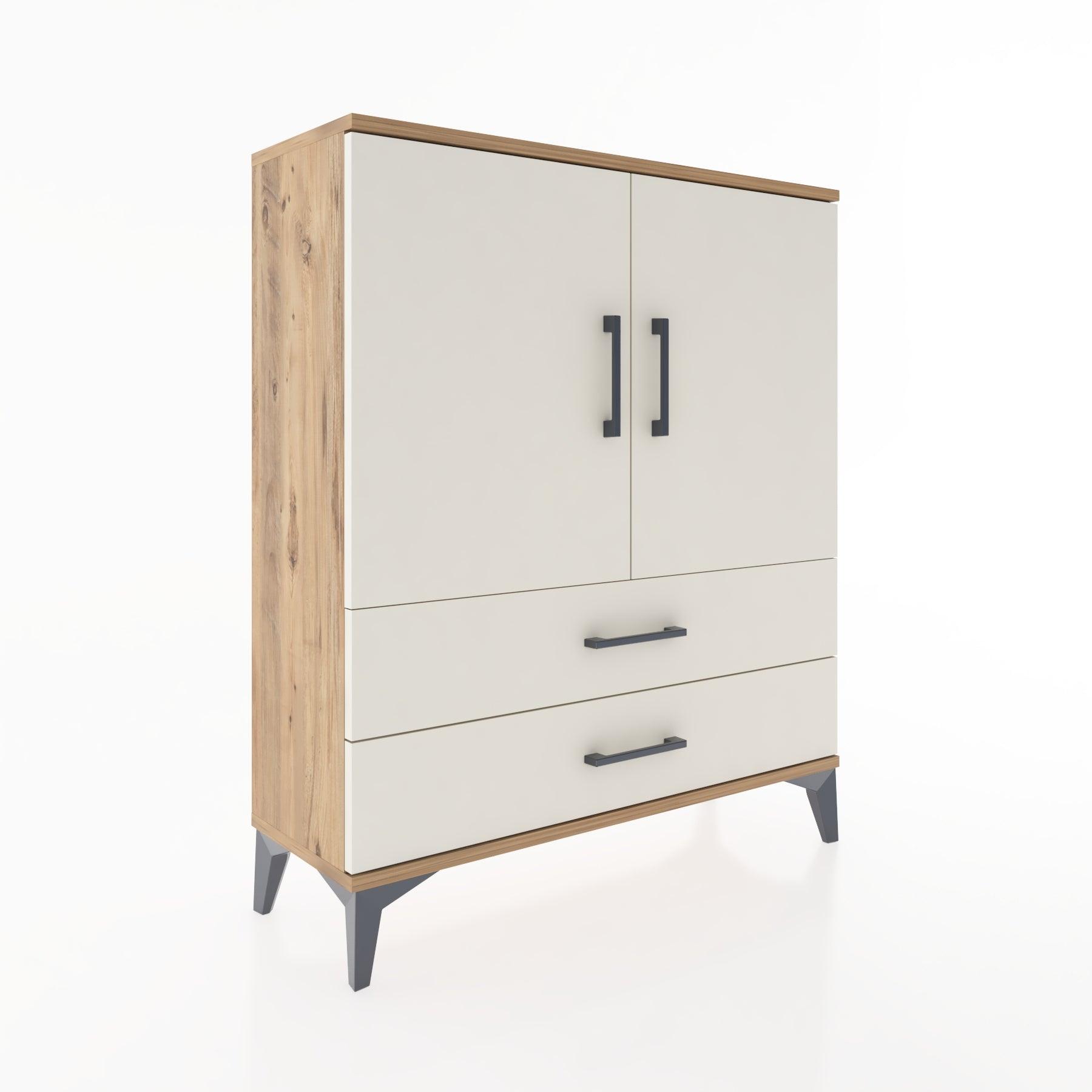 Woodntry Modüler Şifonyer Çam 88x30x94 cm Kapaklı ve Çekmeceli KC6-3