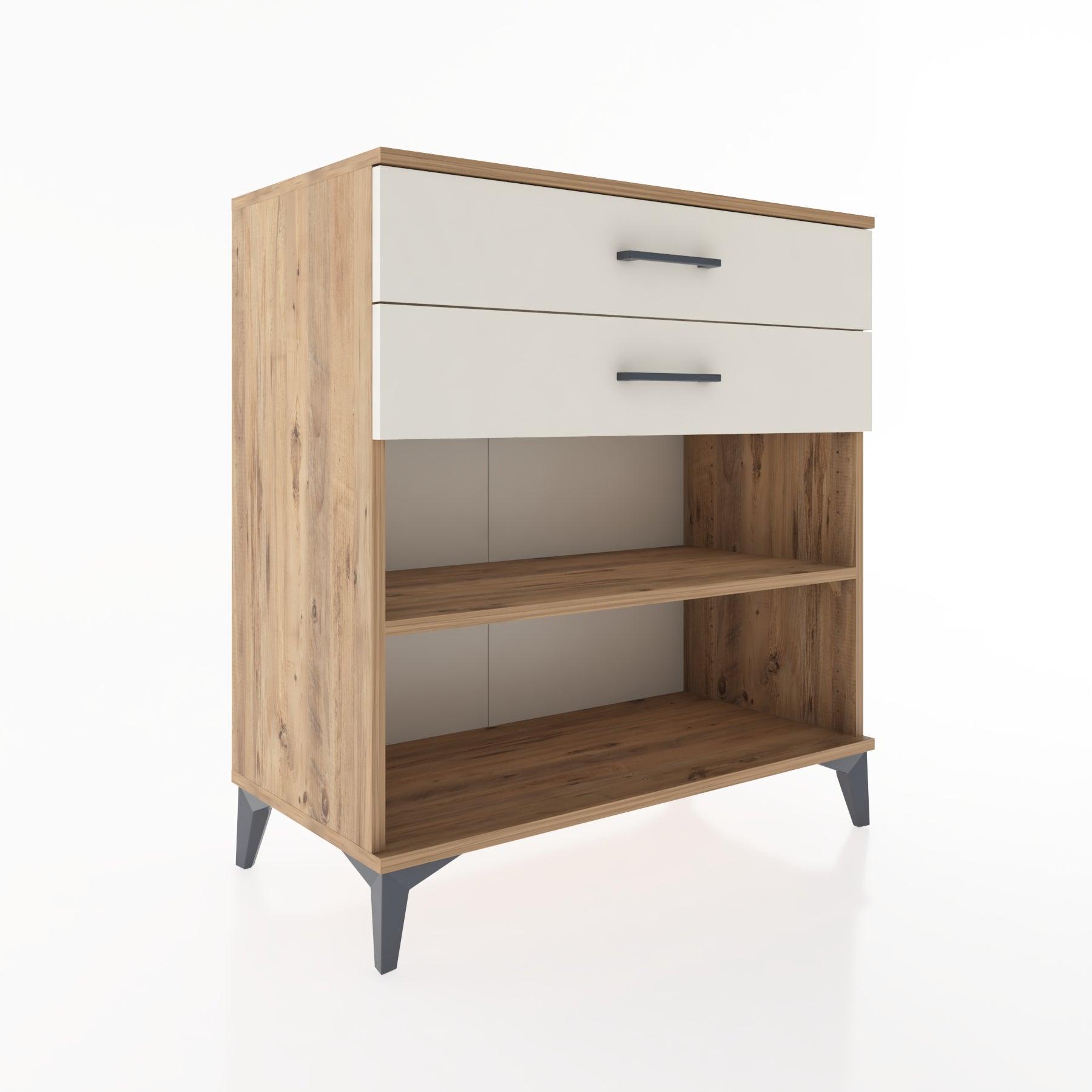Woodntry Modüler Şifonyer Çam 88x44x84 cm Çekmeceli ve Raflı CR14-3