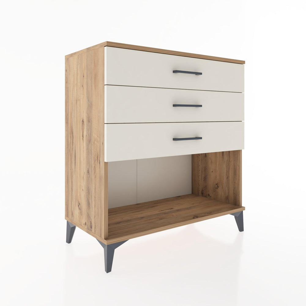 Woodntry Modüler Şifonyer Çam 88x44x84 cm Çekmeceli ve Raflı CR11-3